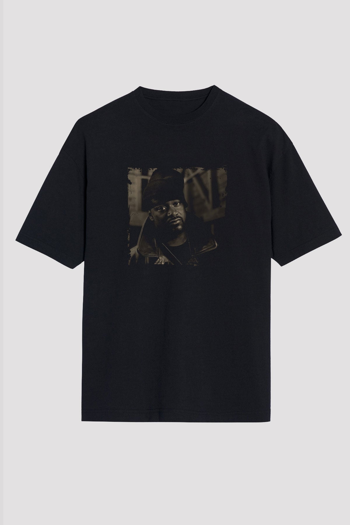 Ghostface Killah Baskılı Unisex Oversize Siyah Tişört