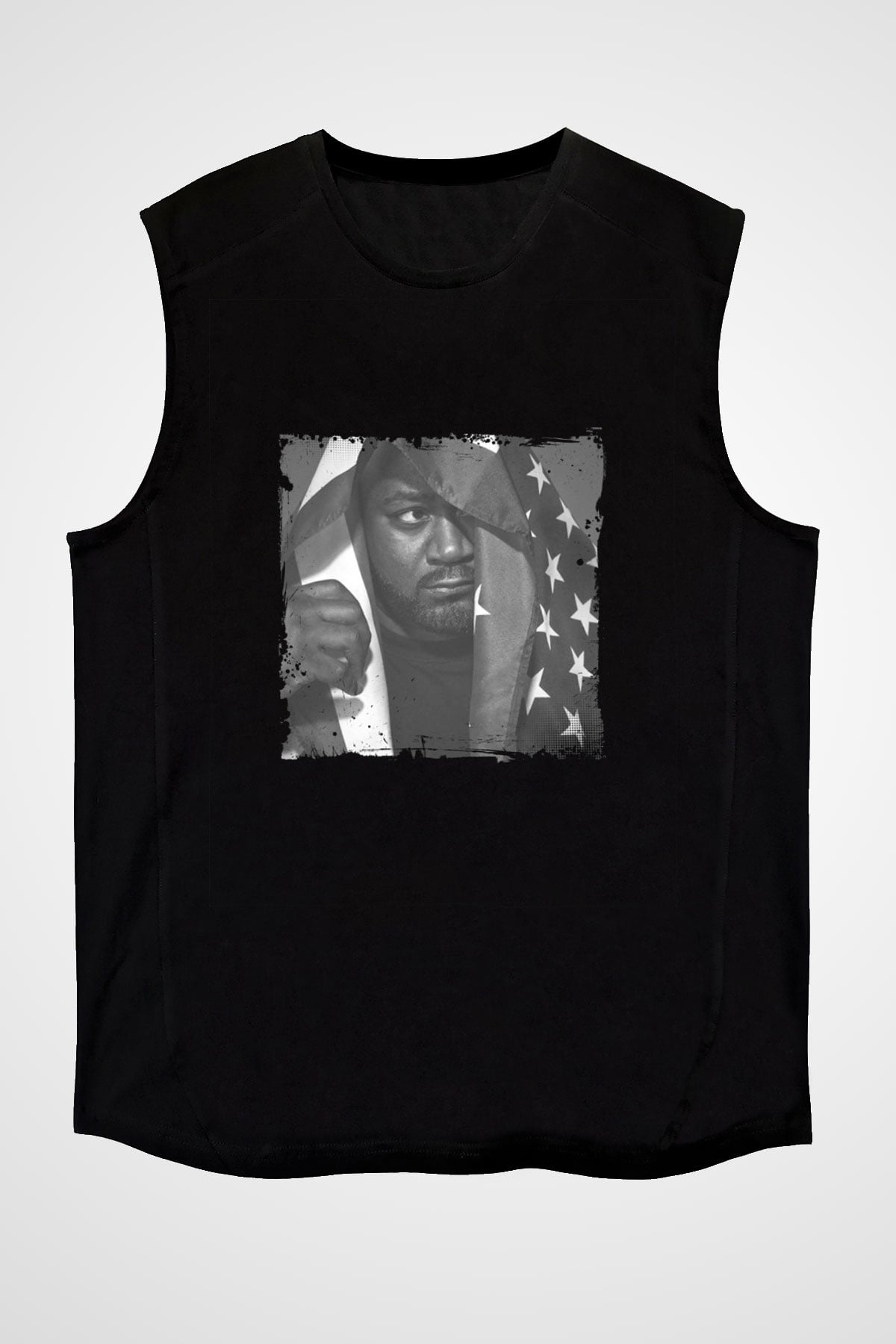 Ghostface Killah Baskılı Unisex Siyah Kolsuz Tişört
