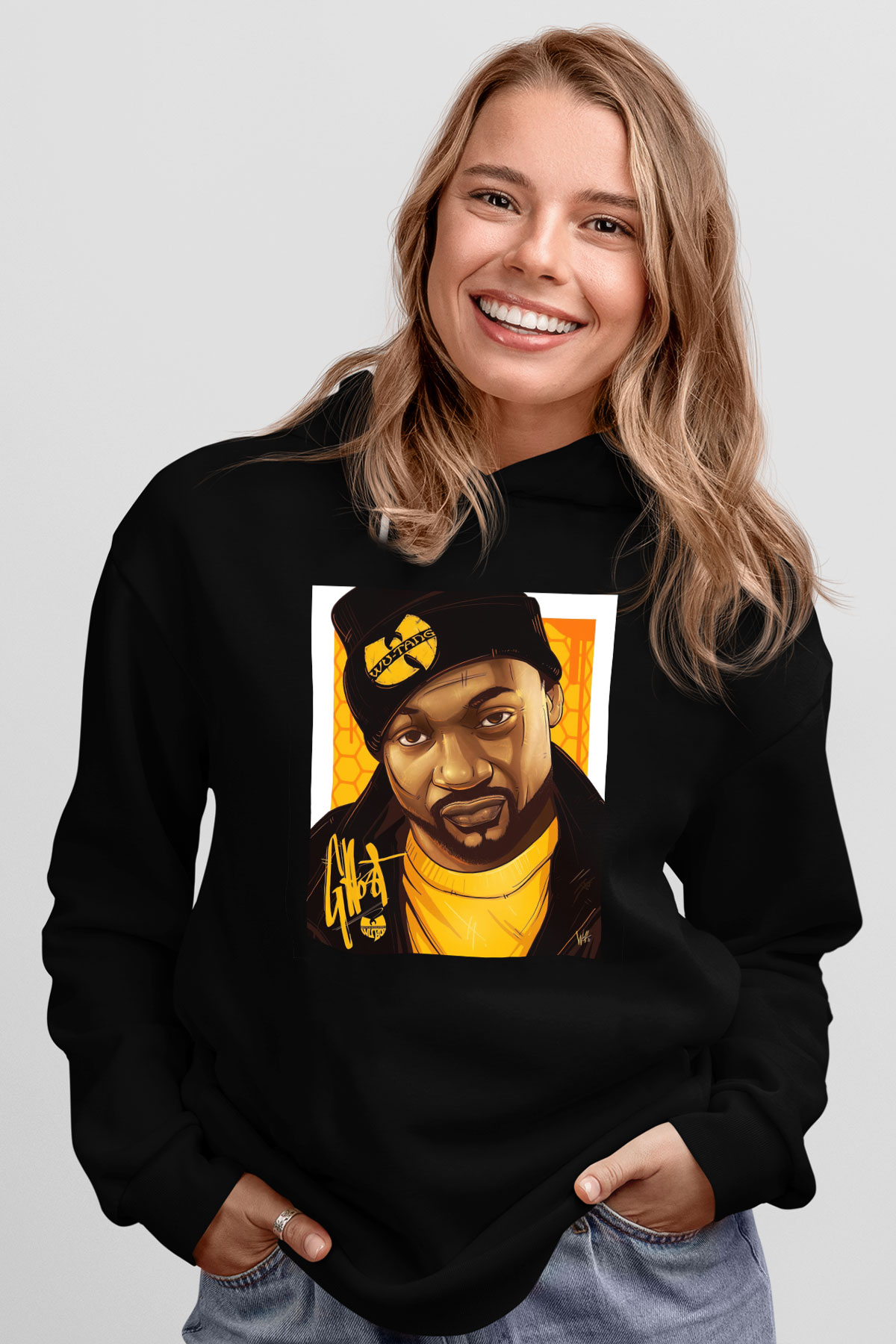 Ghostface Killah Beyaz Unisex Kapüşonlu Sweatshirt