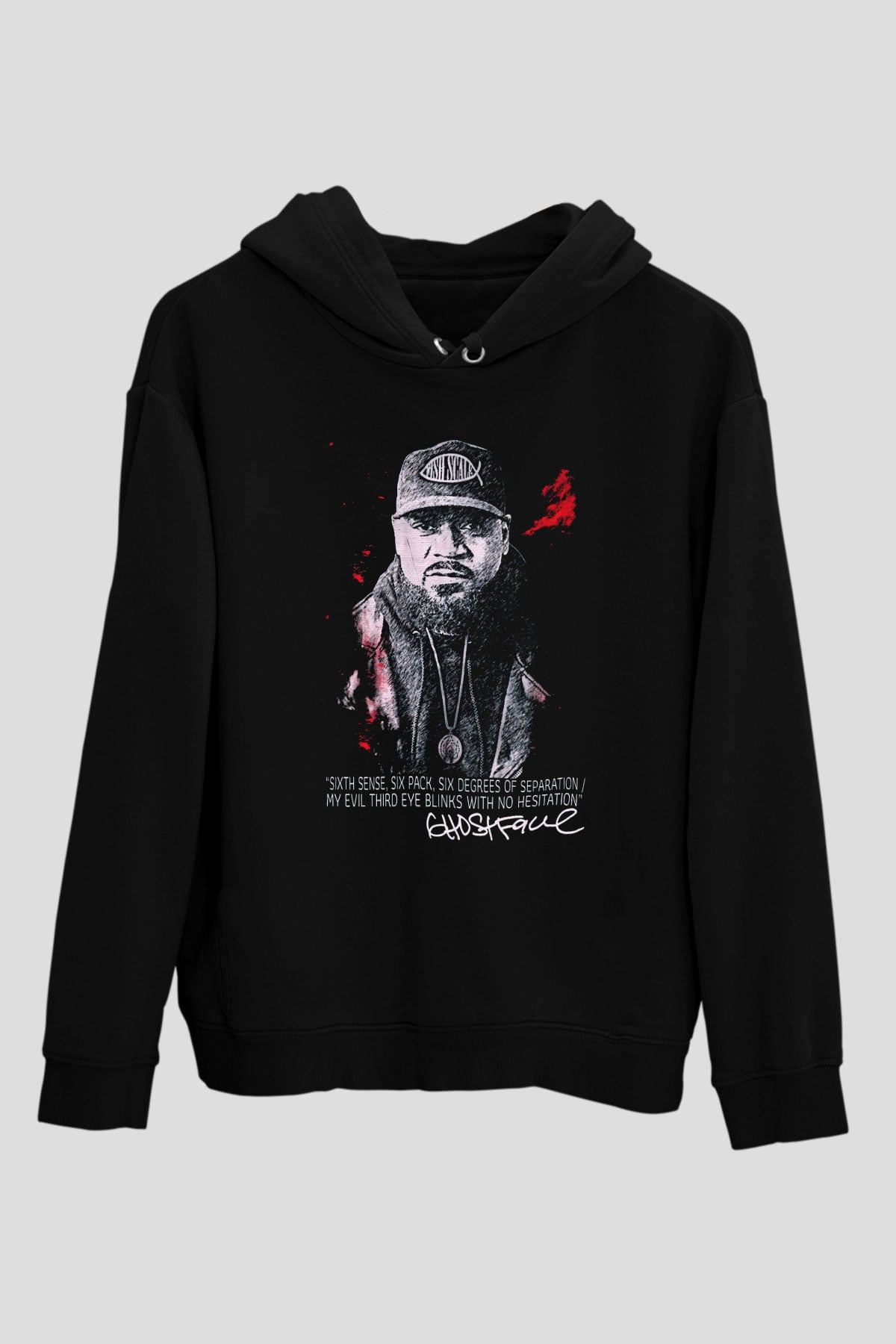 Ghostface Killah Siyah Unisex Kapüşonlu Sweatshirt