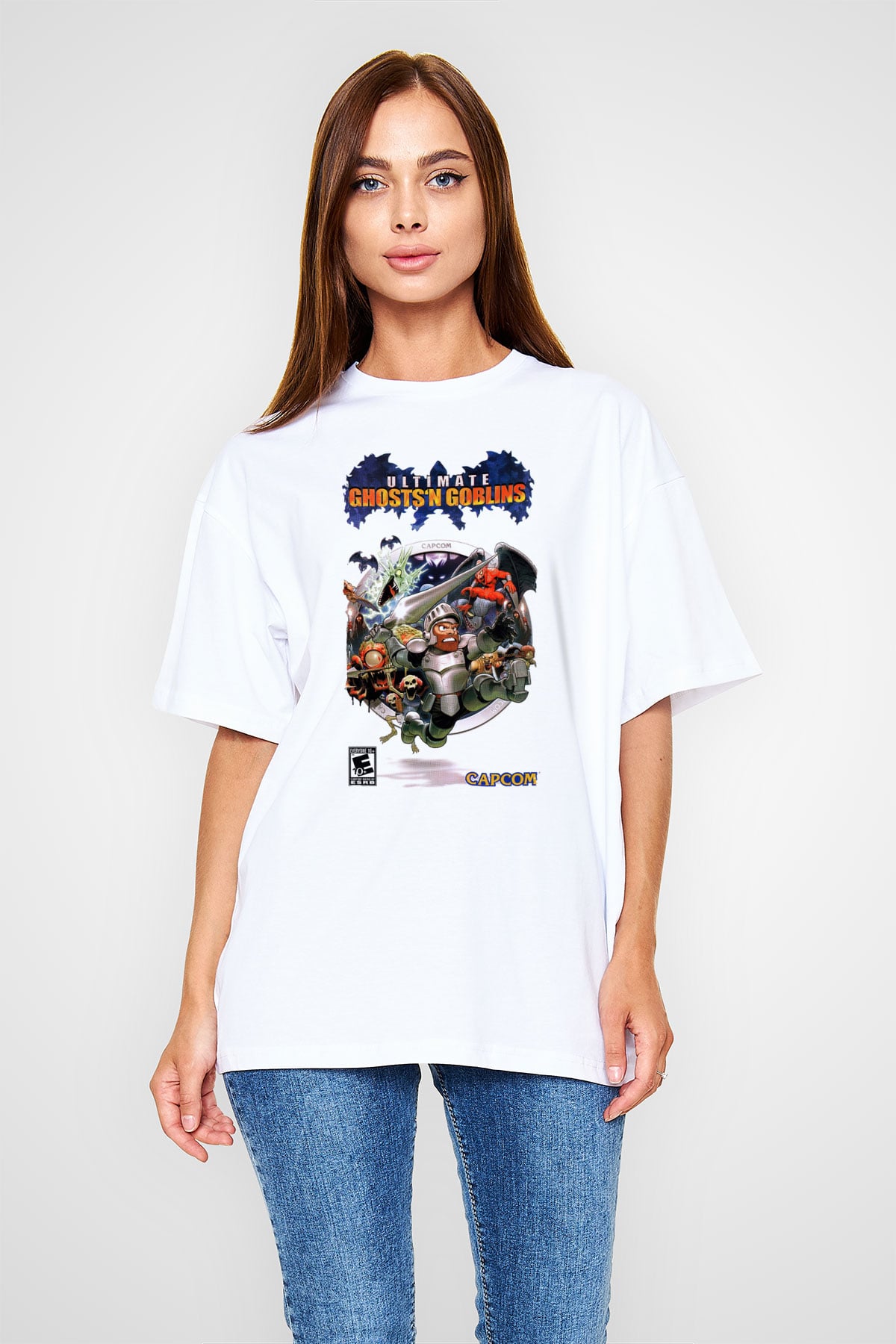 Ghosts 'n Goblins Beyaz Unisex Tişört T-Shirt