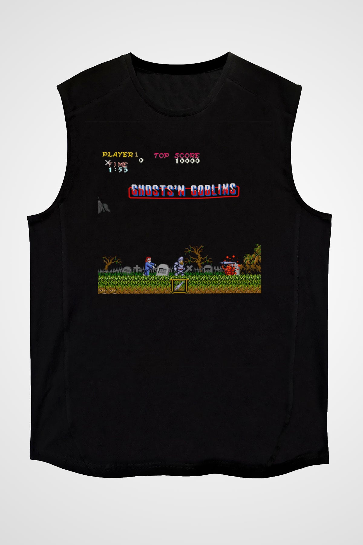 Ghosts 'n Goblins Siyah Unisex Kolsuz Tişört