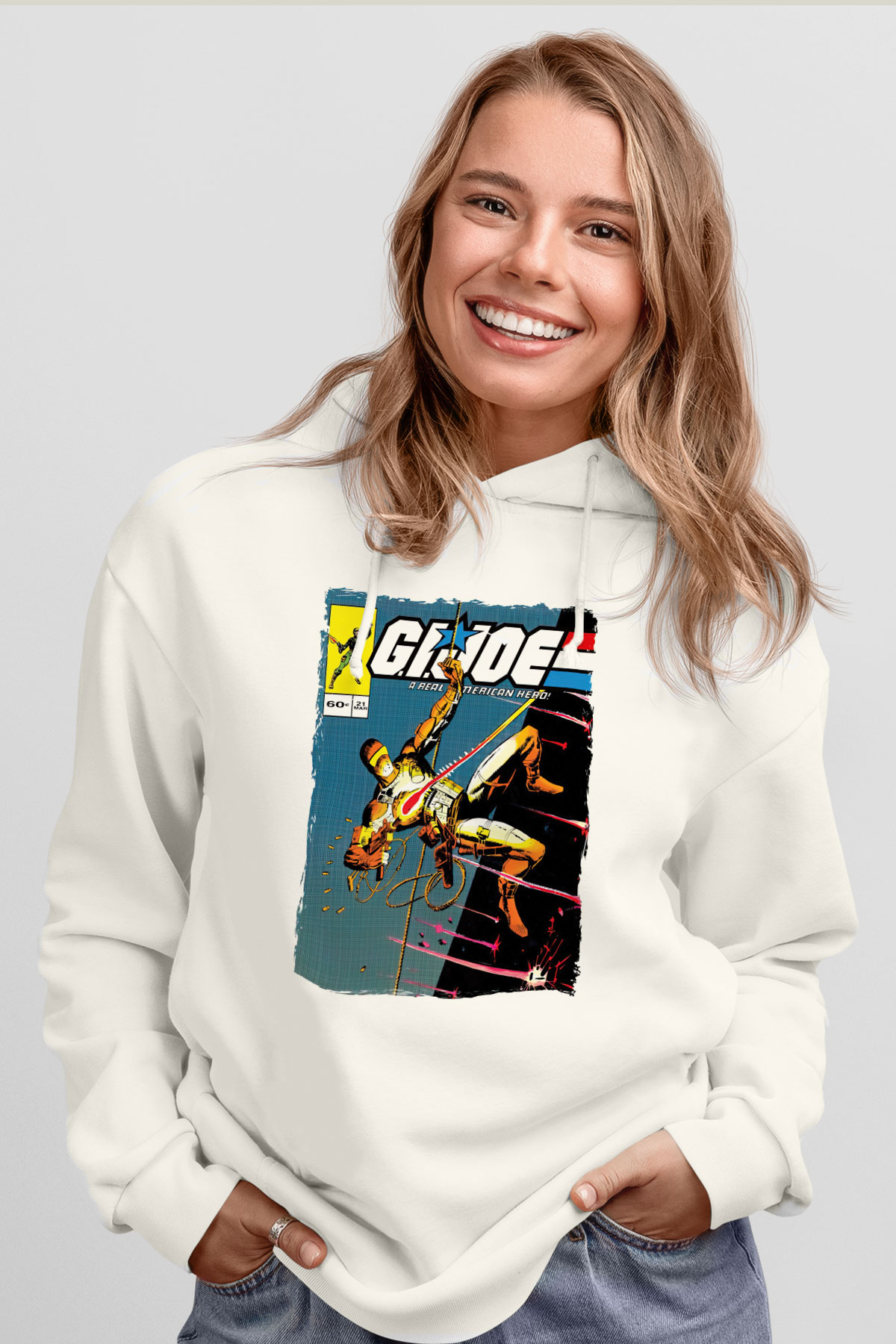 GI JOE Beyaz Unisex Hoodie