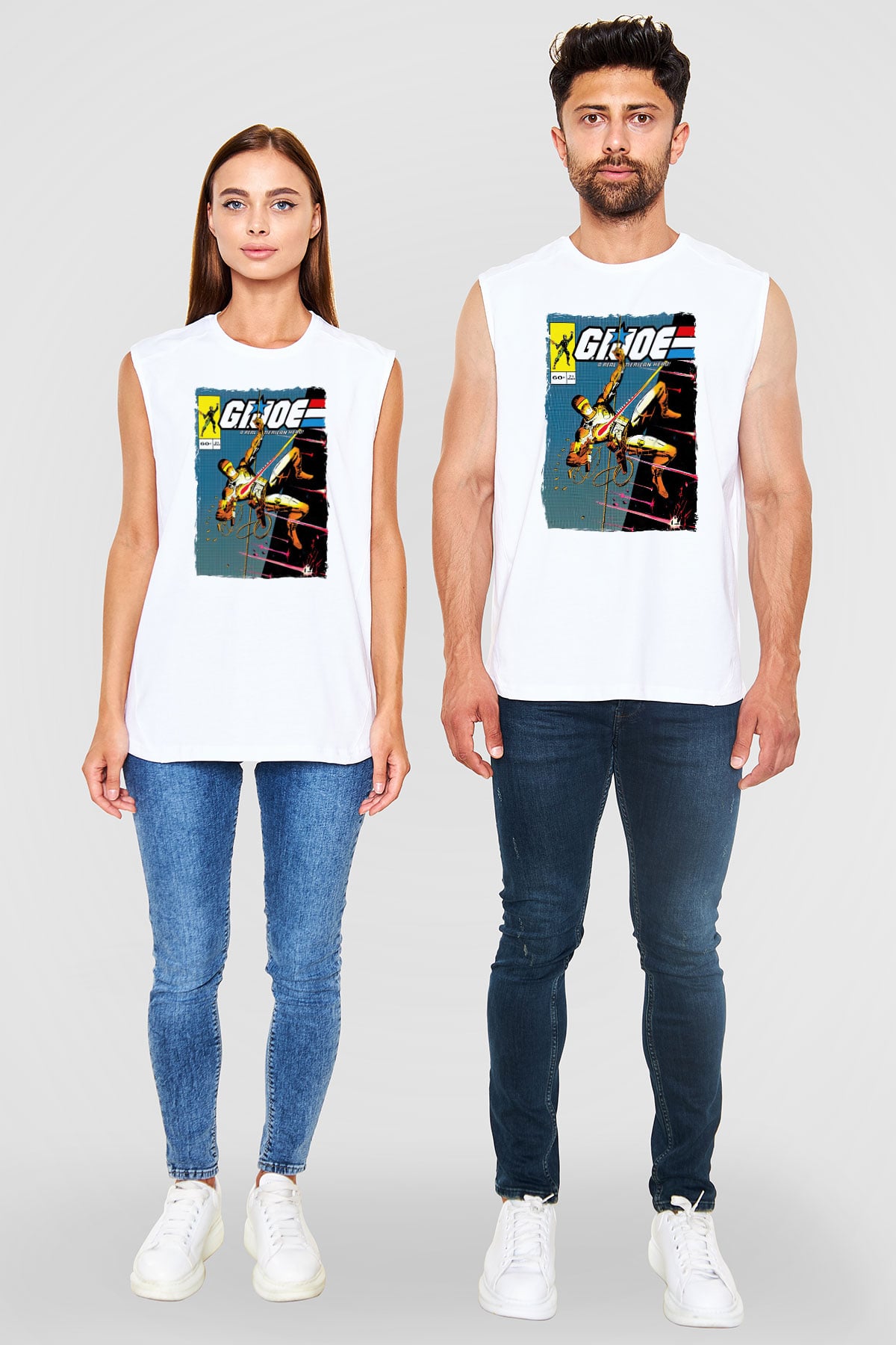 GI JOE Beyaz Unisex  Kolsuz Tişört