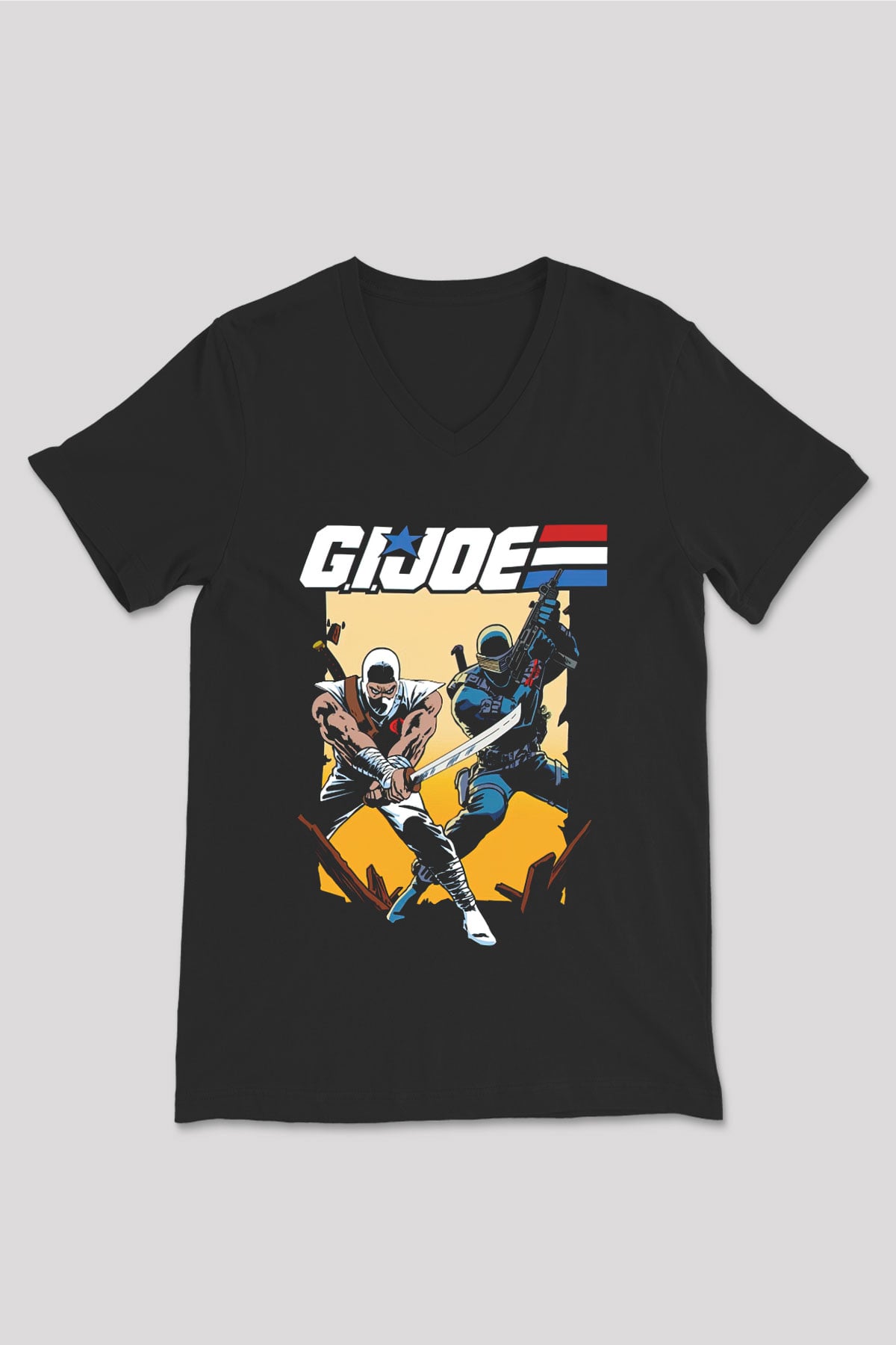 GI JOE Siyah Unisex  V Yaka Tişört