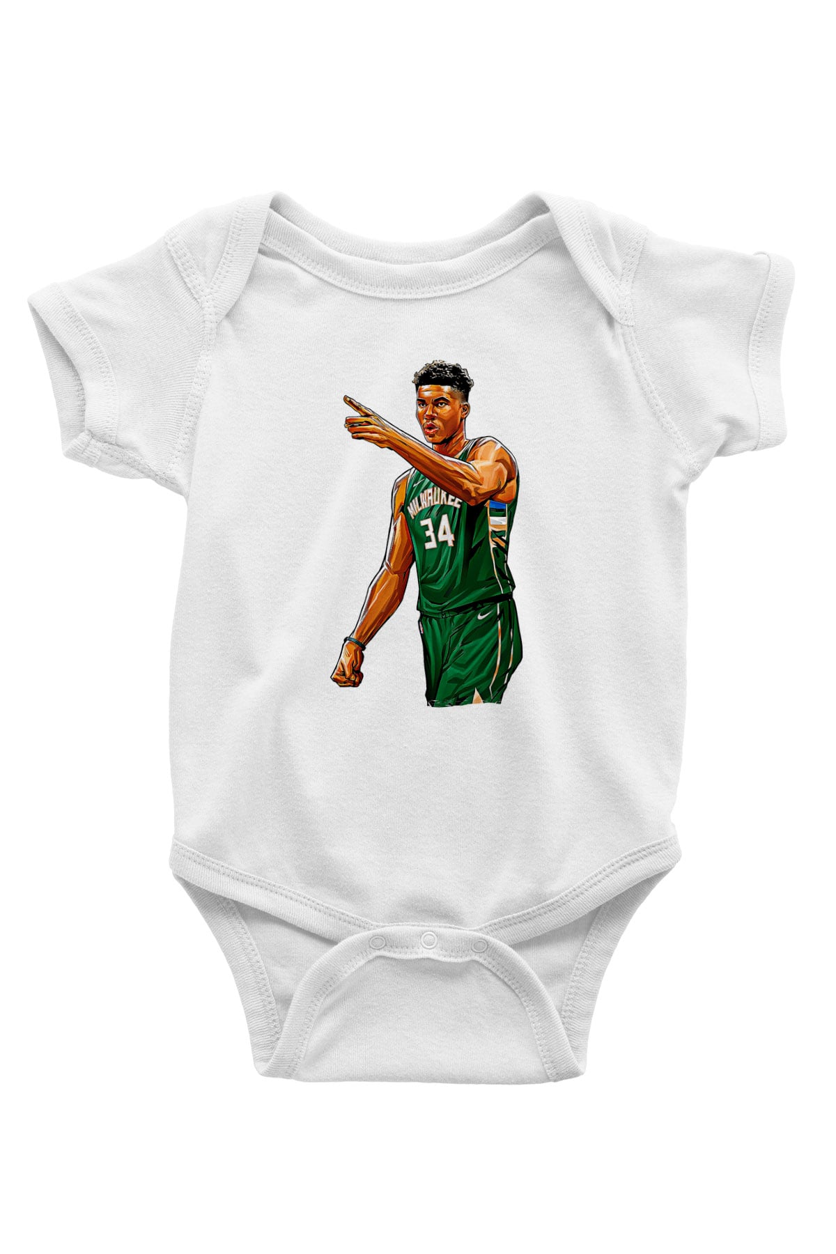 Giannis Antetokounpma Baskılı Beyaz Unisex Bebek Body - Zıbın