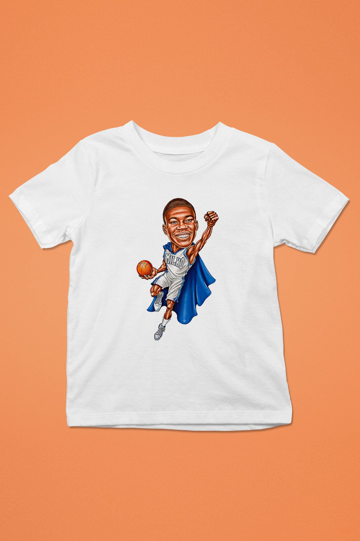 Giannis Antetokounpma Baskılı Beyaz Unisex Beyaz Çocuk Tişört - Tshirt