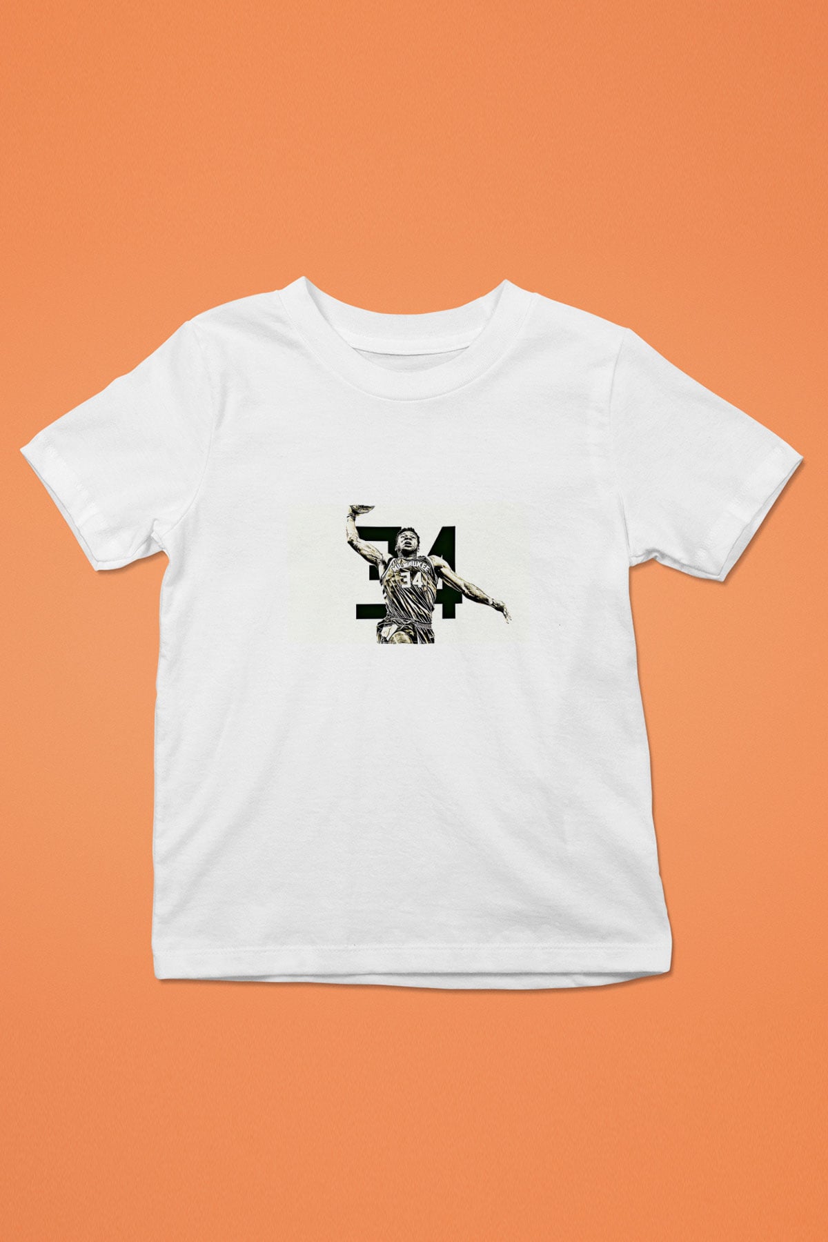 Giannis Antetokounpma Baskılı Beyaz Unisex Beyaz Çocuk Tişört - Tshirt