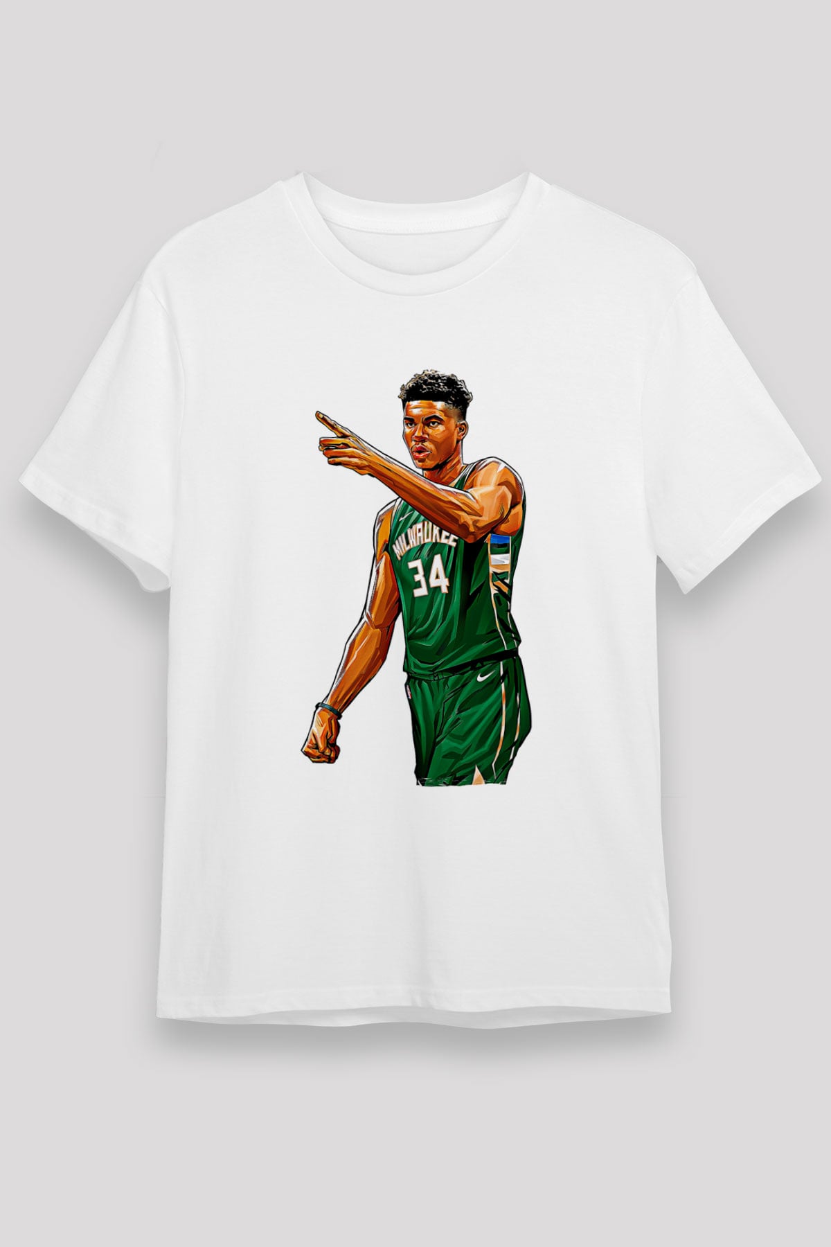 Giannis Antetokounpma Baskılı Unisex Beyaz Tişört - Tshirt