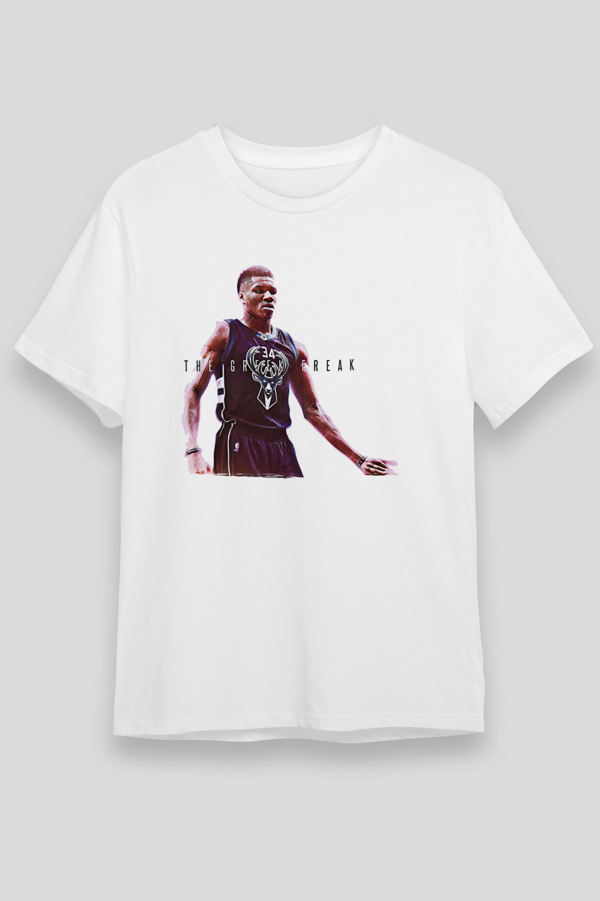 Giannis Antetokounpma Baskılı Unisex Beyaz Tişört - Tshirt