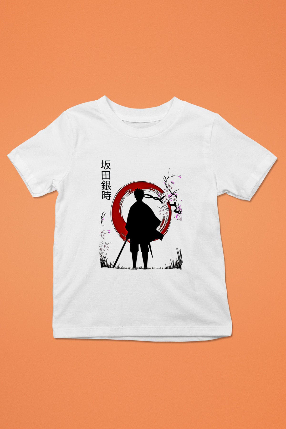 Gintama Baskılı Beyaz Unisex Beyaz Çocuk Tişört - Tshirt