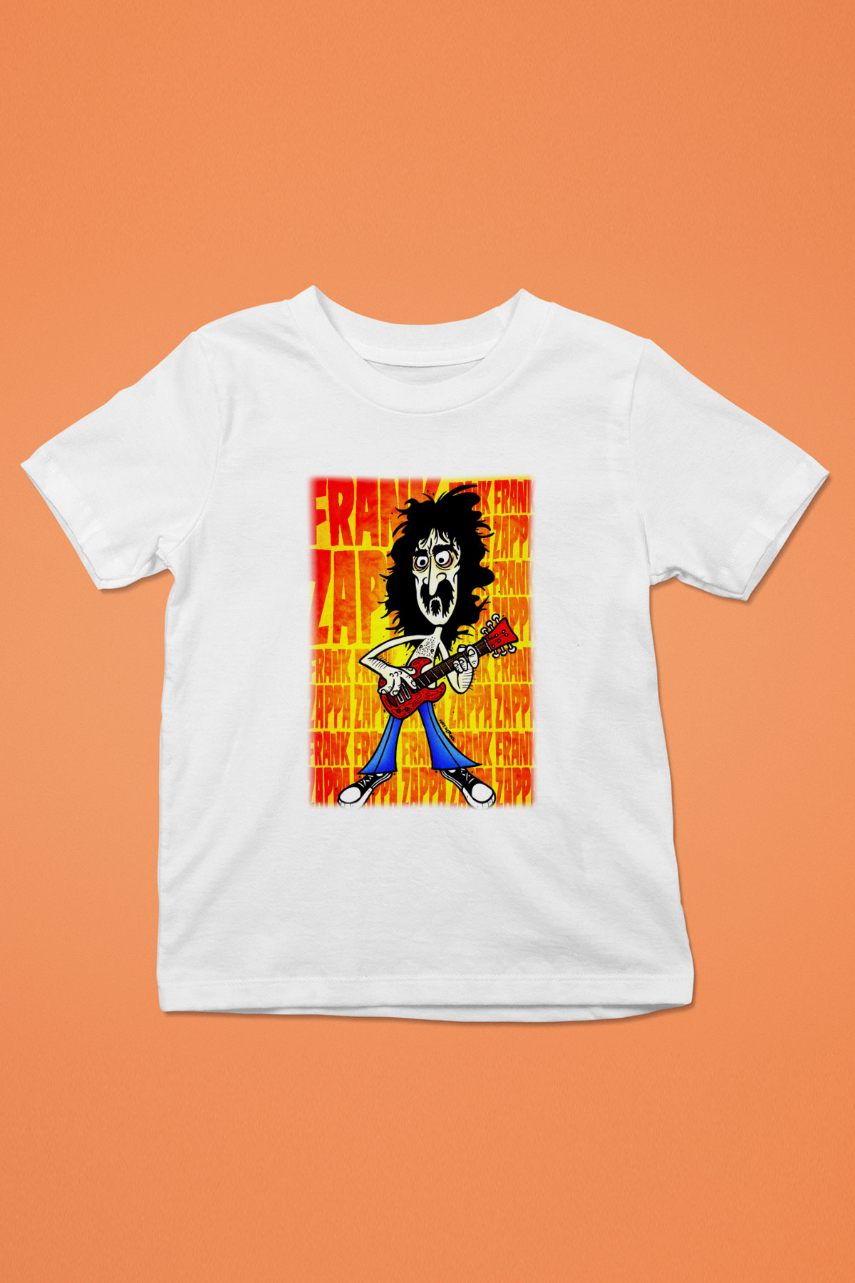 Gitarist Baskılı Beyaz Unisex Çocuk Tişört