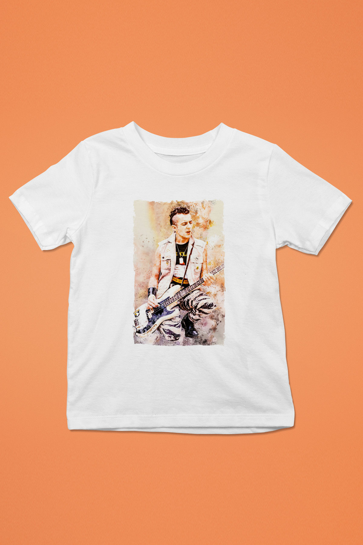 Gitarist Beyaz Unisex Çocuk Tişört