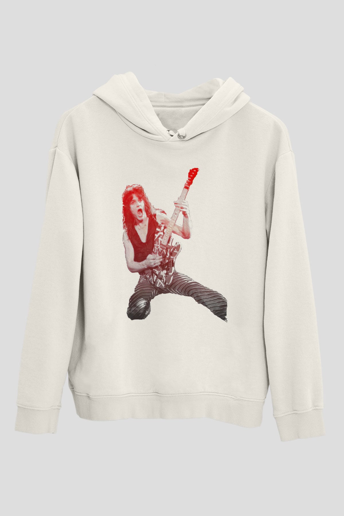 Gitarist Beyaz Unisex Kapüşonlu Sweatshirt
