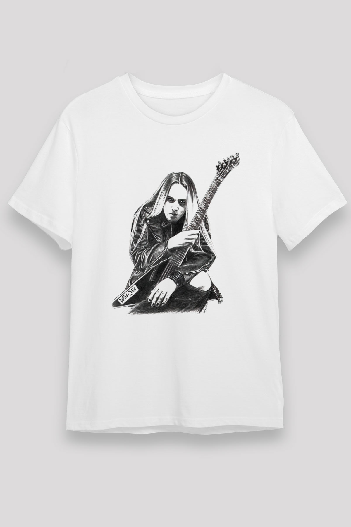 Gitarist Beyaz Unisex Tişört T-Shirt - TişörtFabrikası