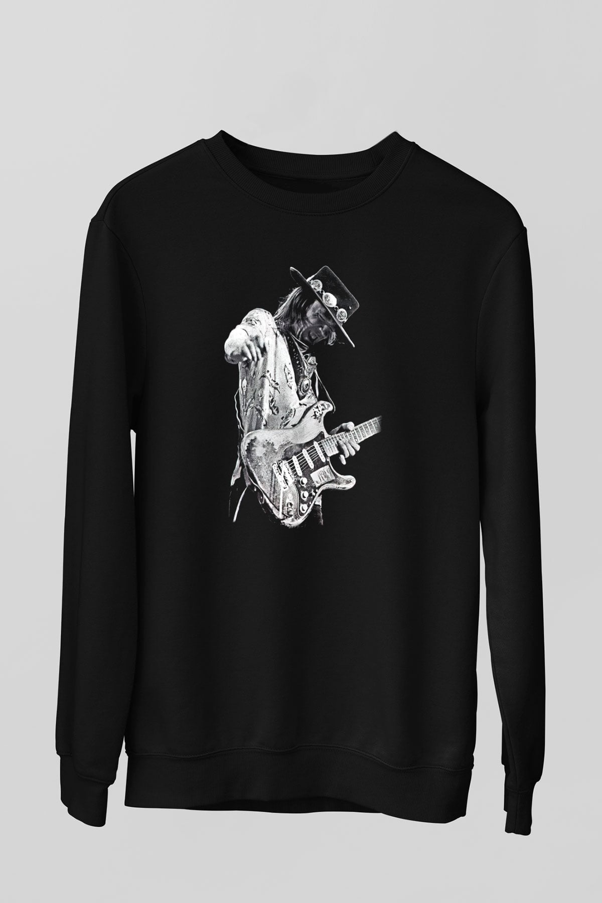 Gitarist Siyah Unisex Sweatshirt