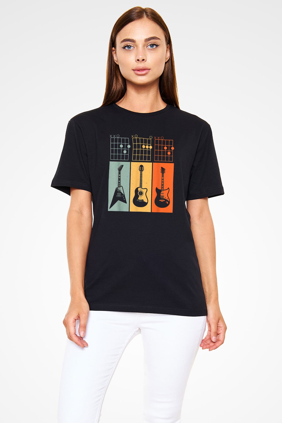 Gitarist Siyah Unisex Tişört T-Shirt - TişörtFabrikası