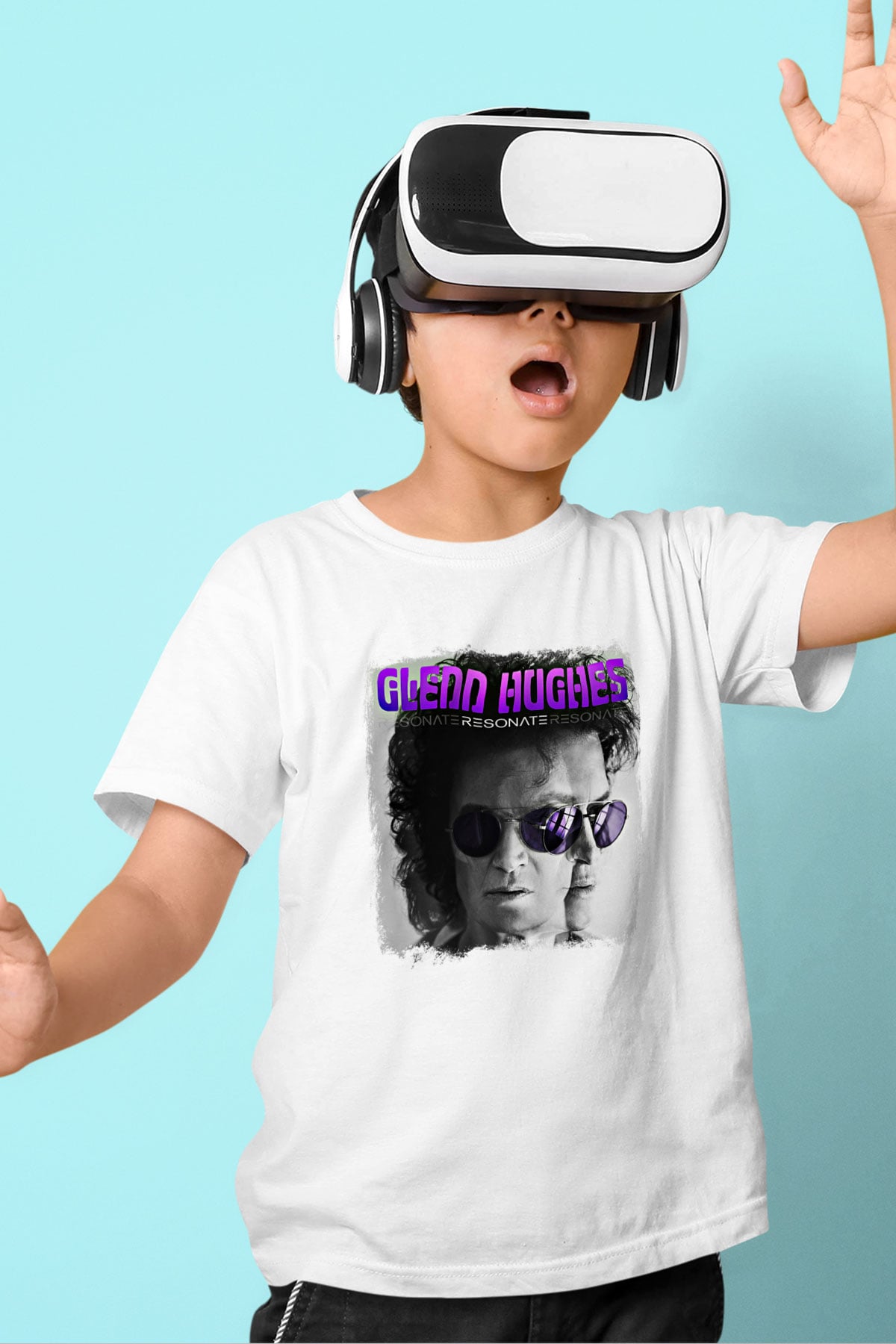 Glenn Hughes Baskılı Unisex Beyaz Çocuk Tişört