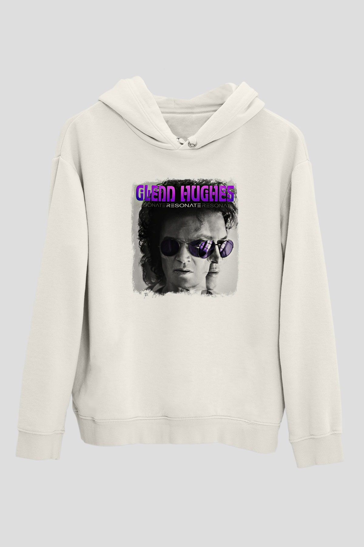 Glenn Hughes Baskılı Unisex Beyaz Hoodie