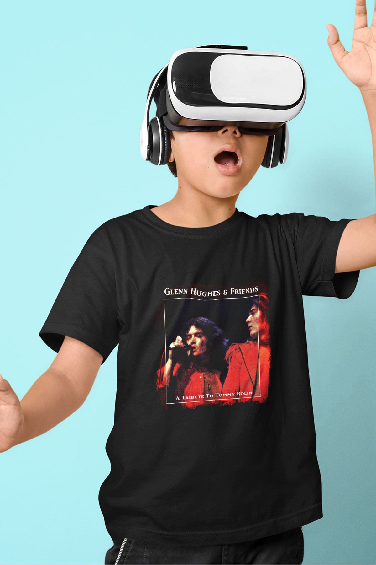 Glenn Hughes Baskılı Unisex Siyah Çocuk Tişört
