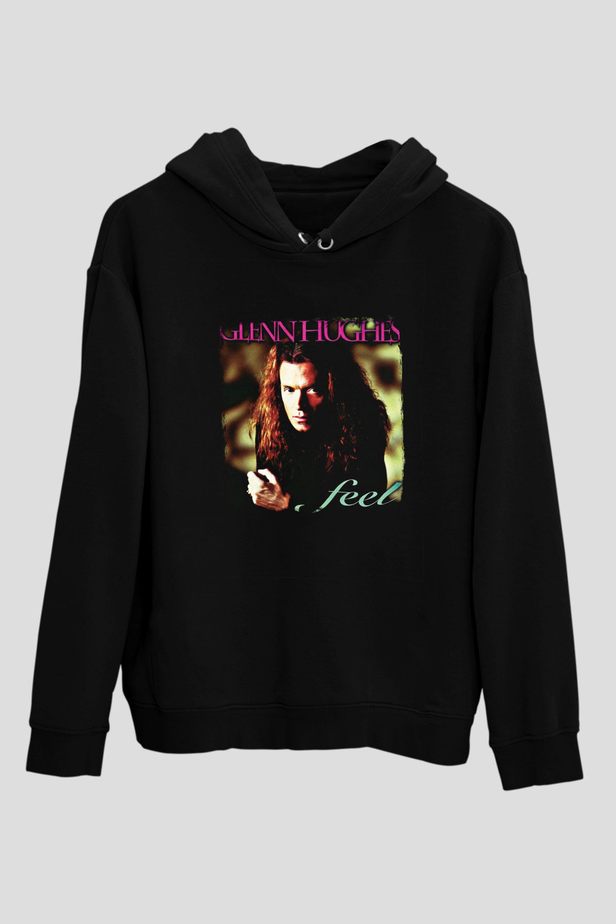 Glenn Hughes Baskılı Unisex Siyah Hoodie