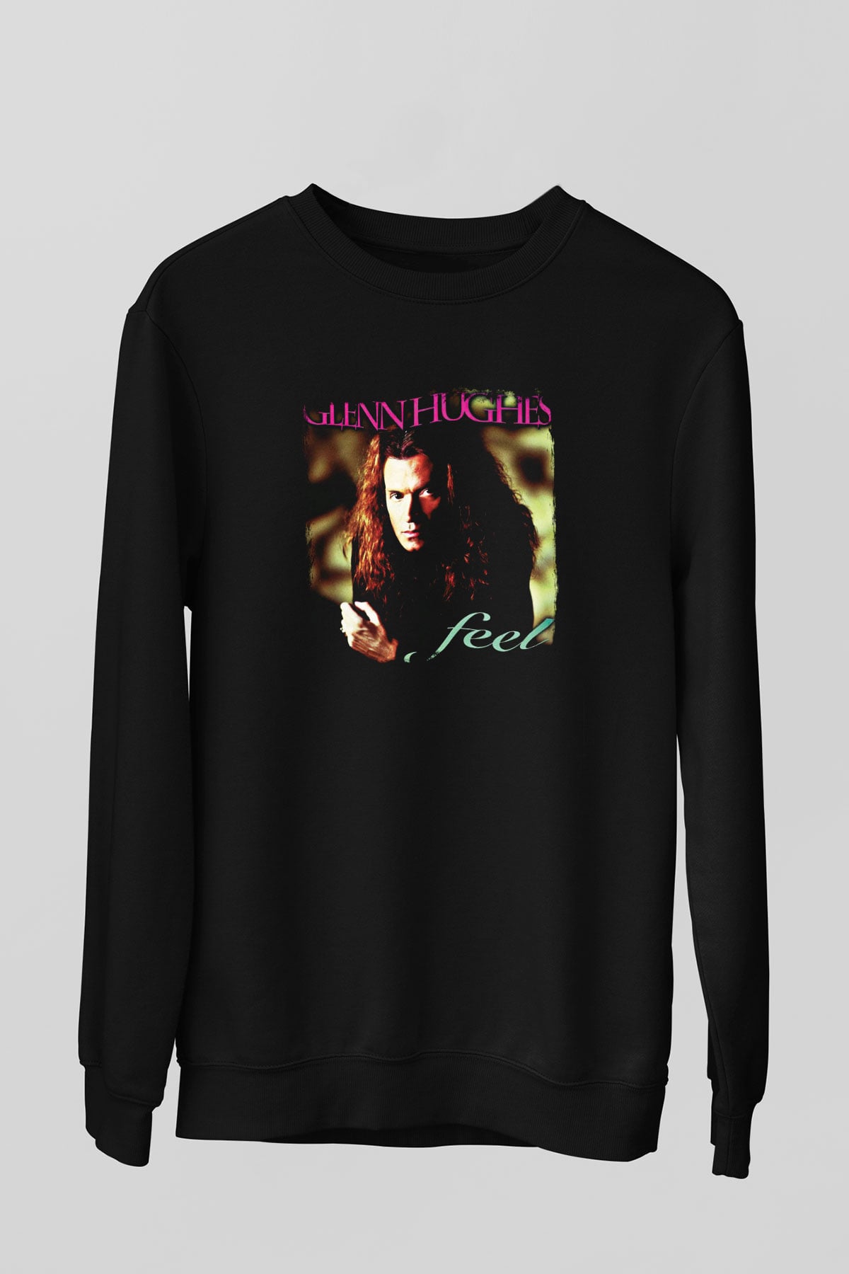 Glenn Hughes Baskılı Unisex Siyah Sweatshirt