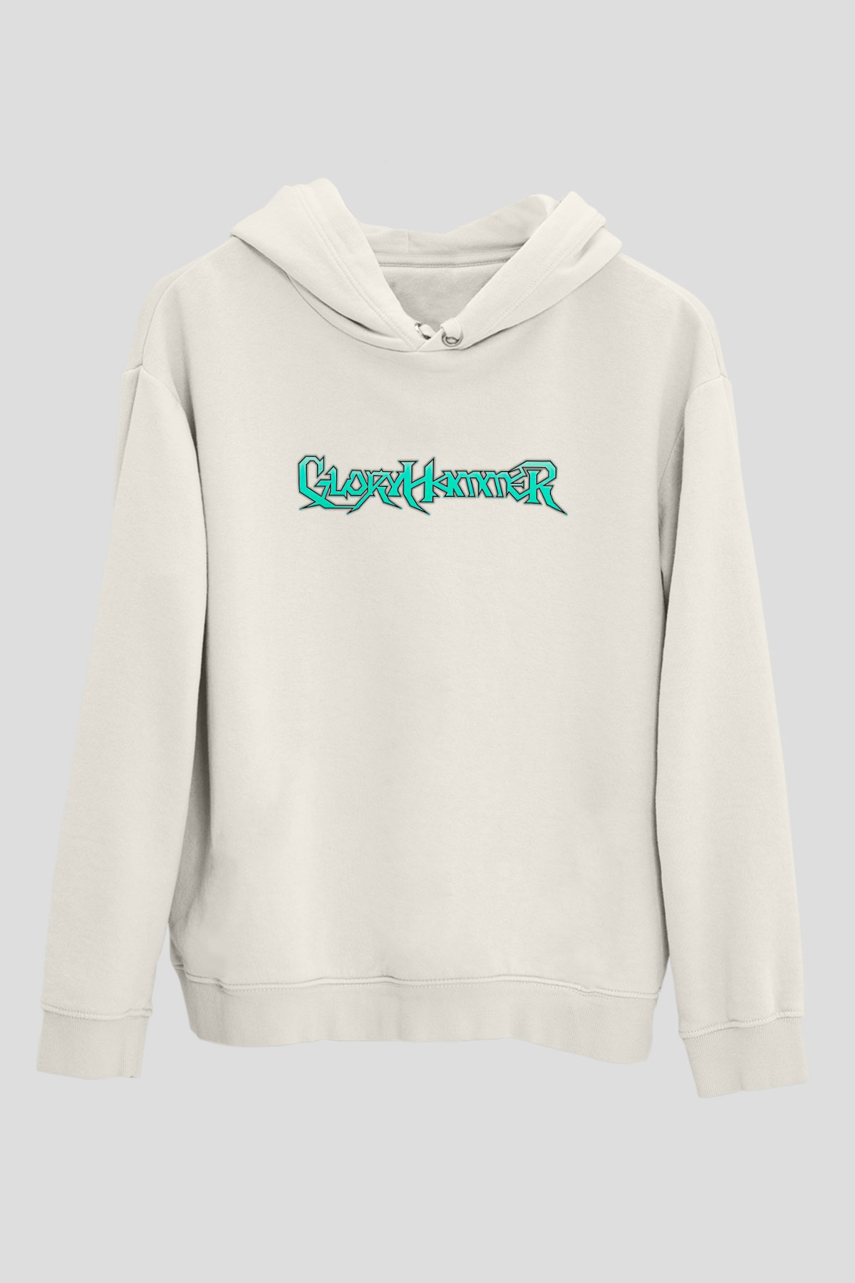 Gloryhammer Baskılı Beyaz Unisex Kapüşonlu Sweatshirt