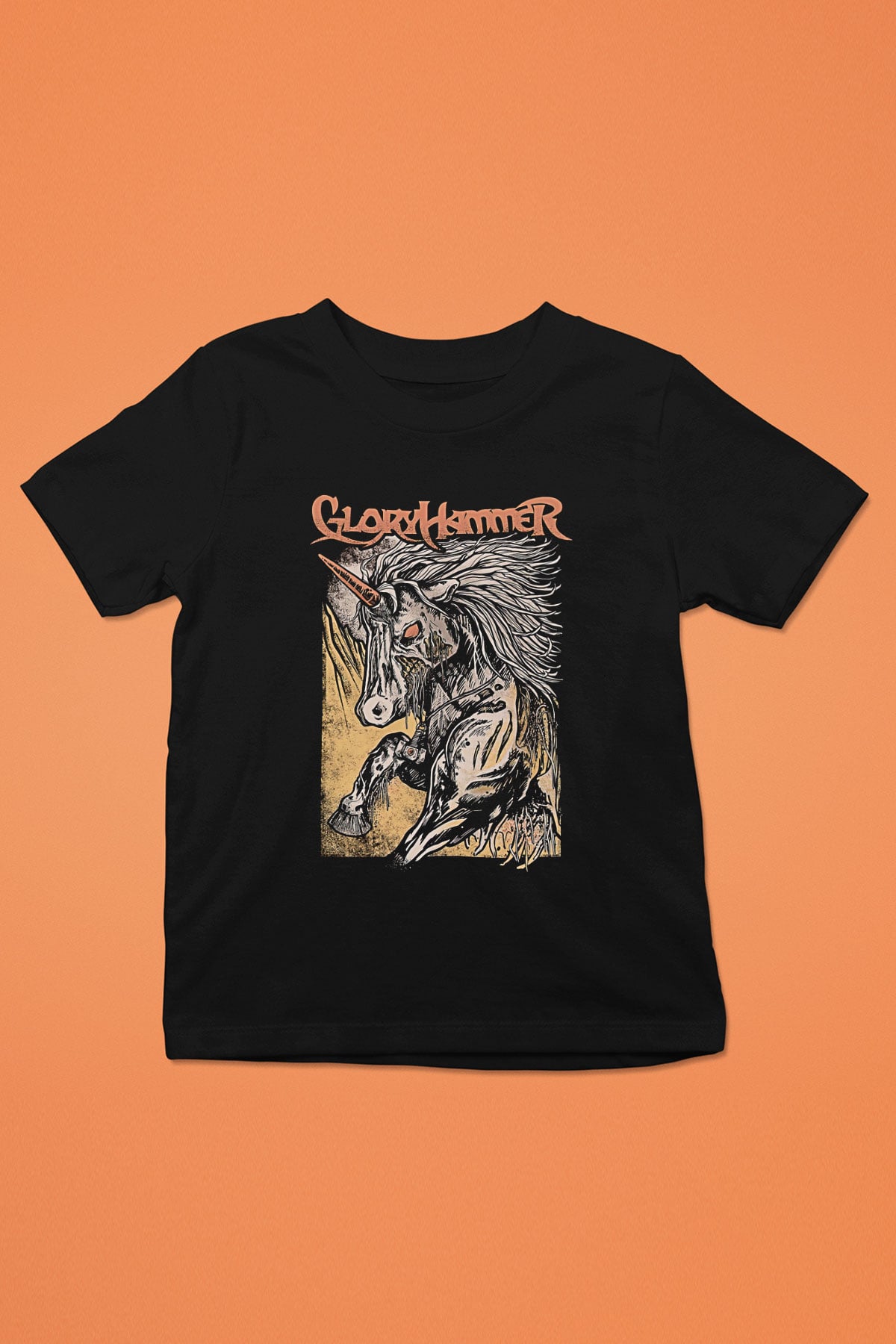 Gloryhammer Baskılı Unisex Siyah Çocuk Tişört - Tshirt