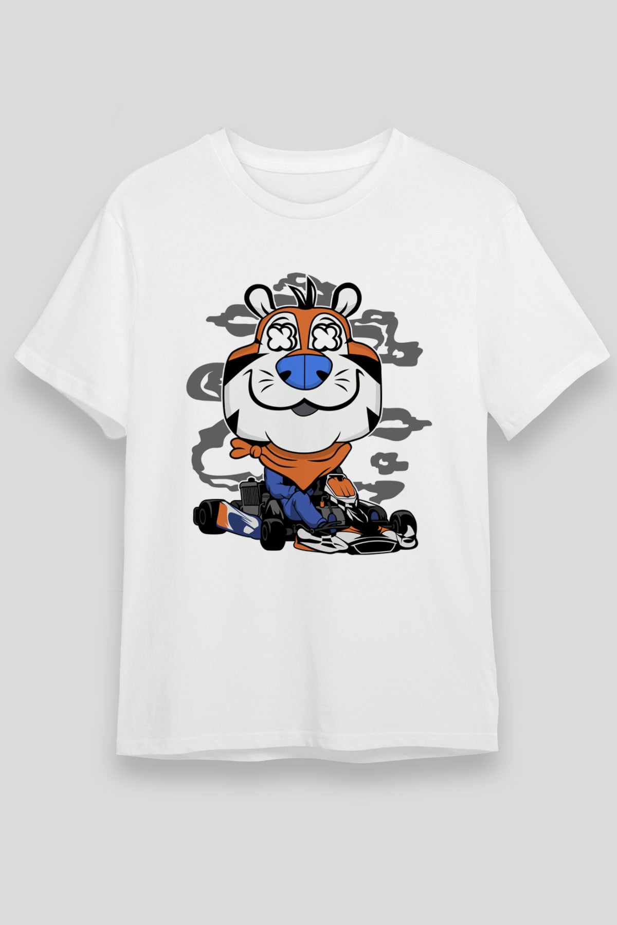 Go Kart Tony Baskılı Unisex Beyaz Tişört