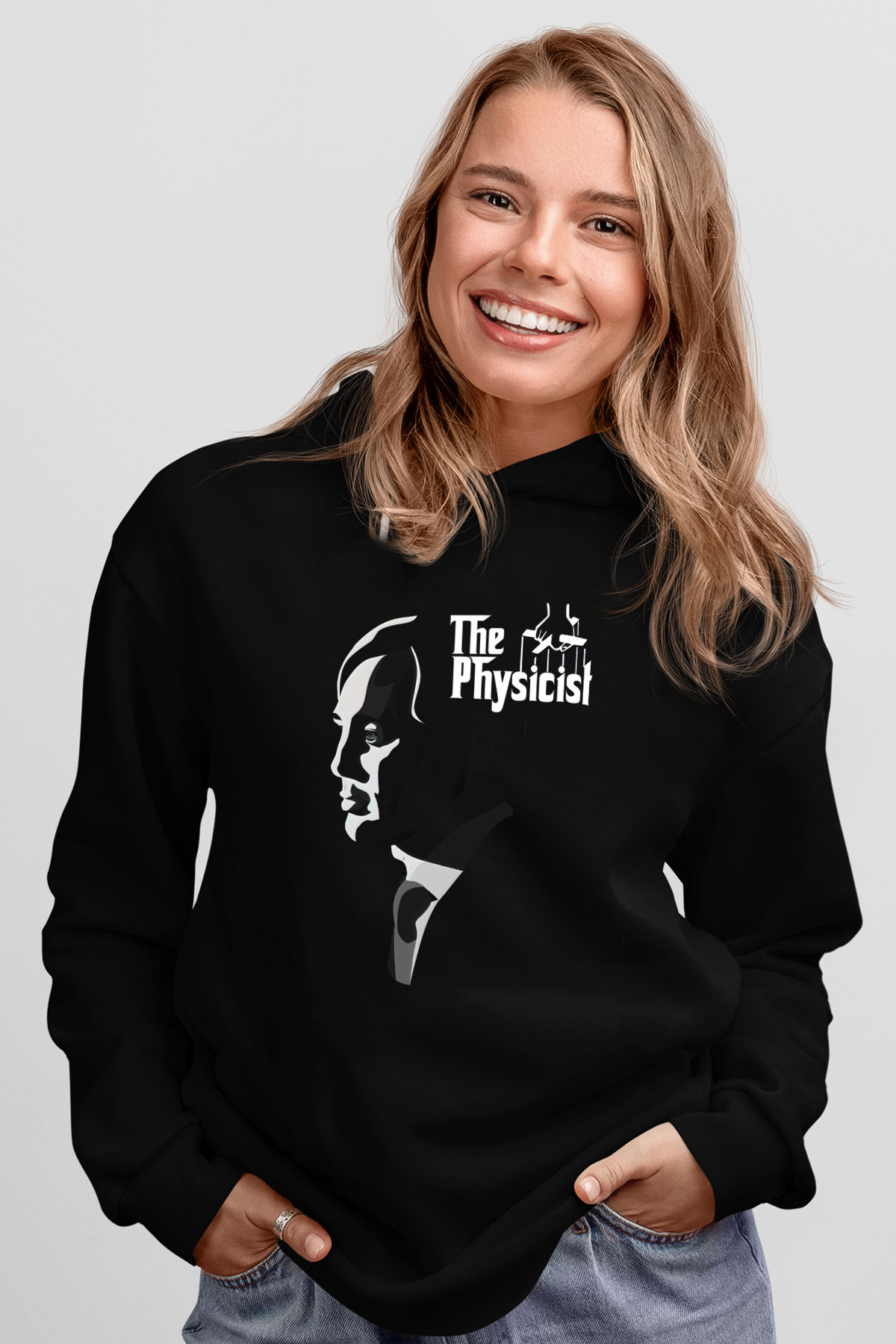 God Father Fizik Baskılı Unisex Siyah Hoodie