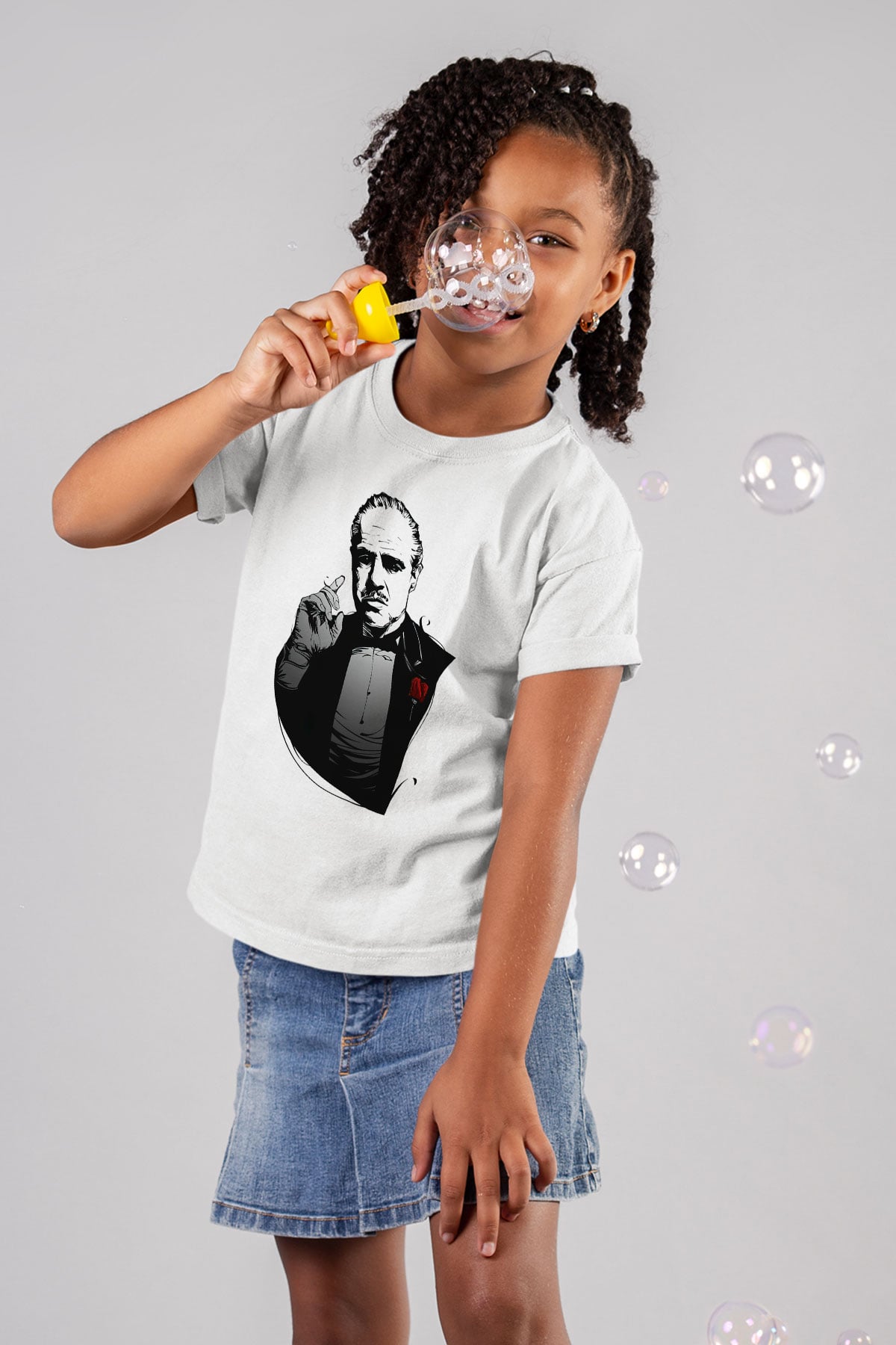 Godfather Baskılı Beyaz Unisex Çocuk Tişört