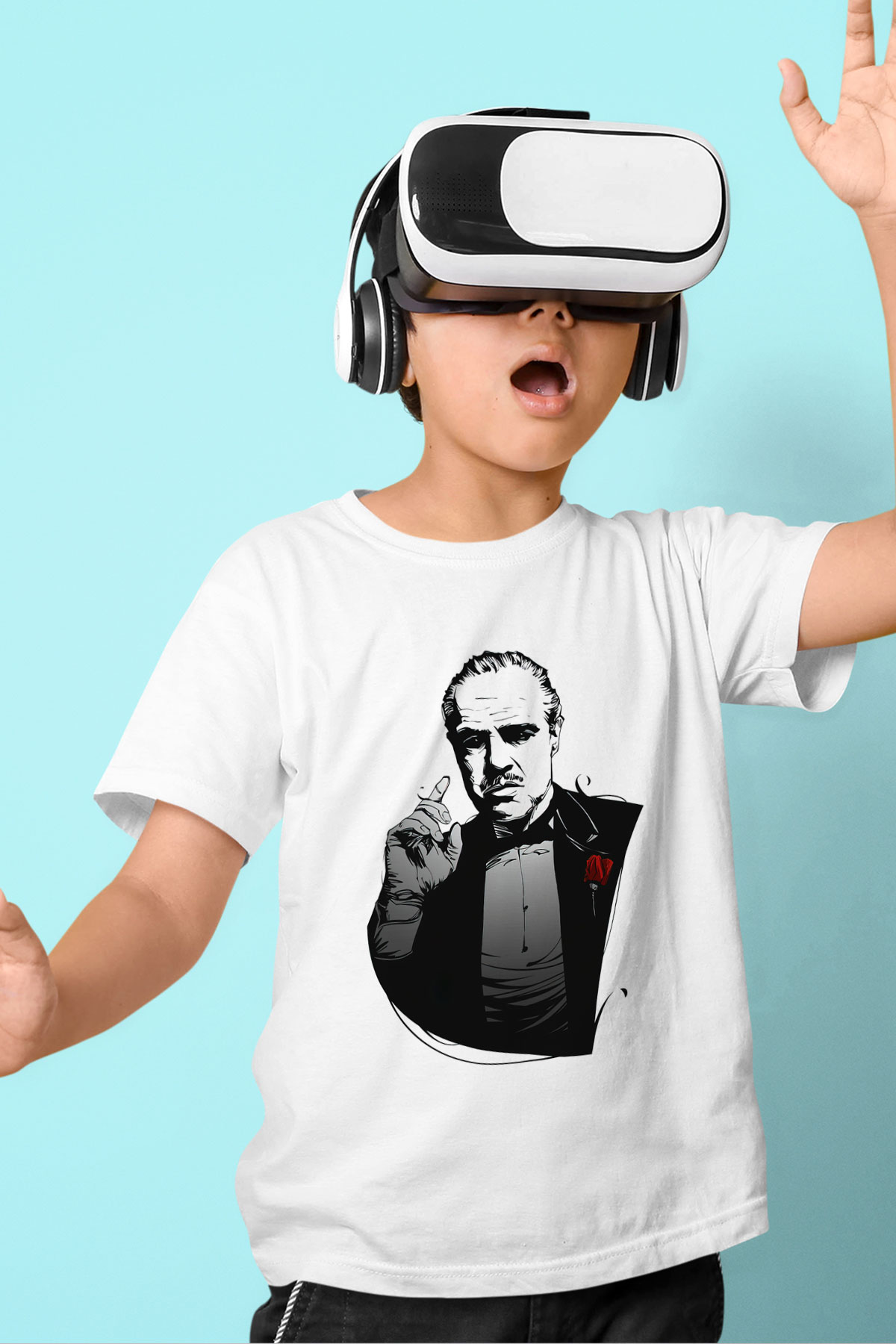 Godfather Baskılı Beyaz Unisex Çocuk Tişört
