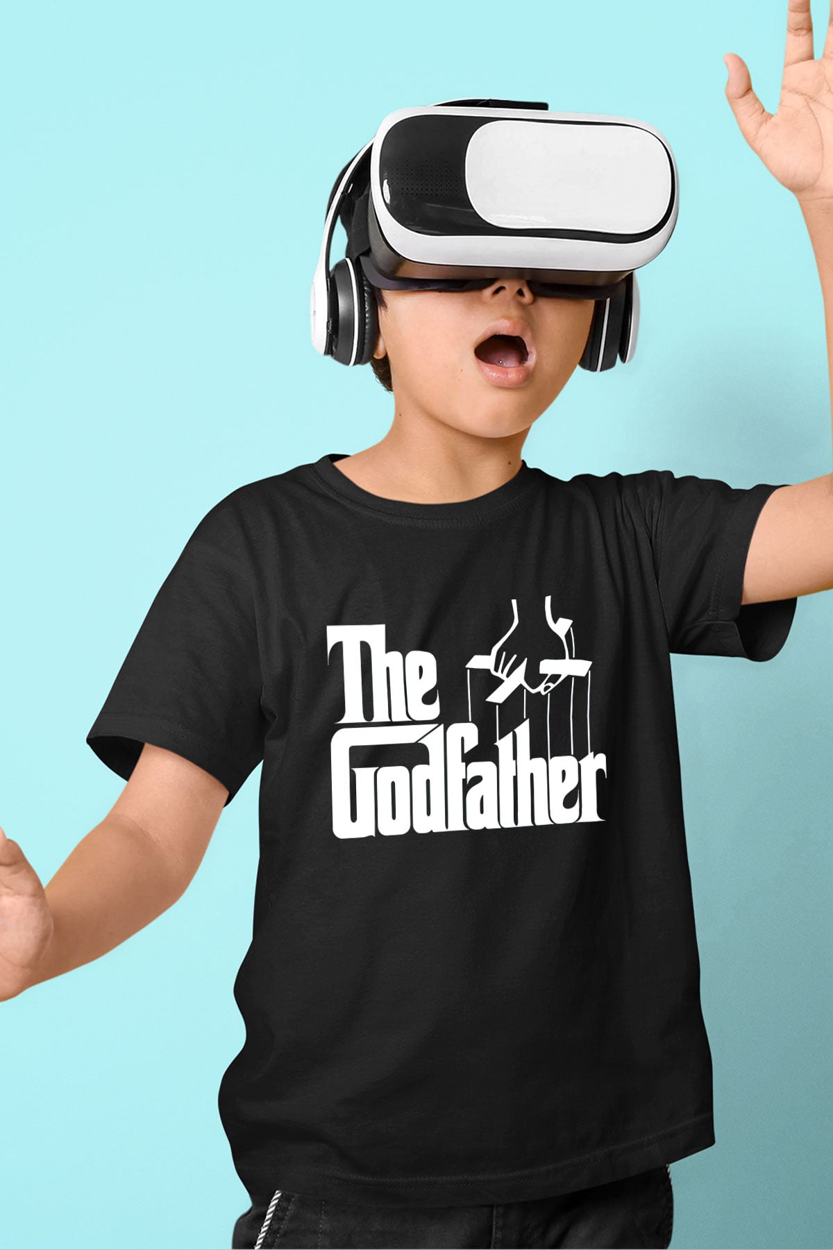 Godfather Baskılı Siyah Unisex Çocuk Tişört