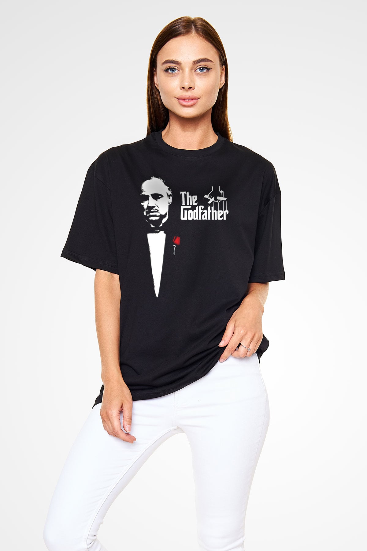 Godfather Siyah Unisex Oversize Tişört T-Shirt