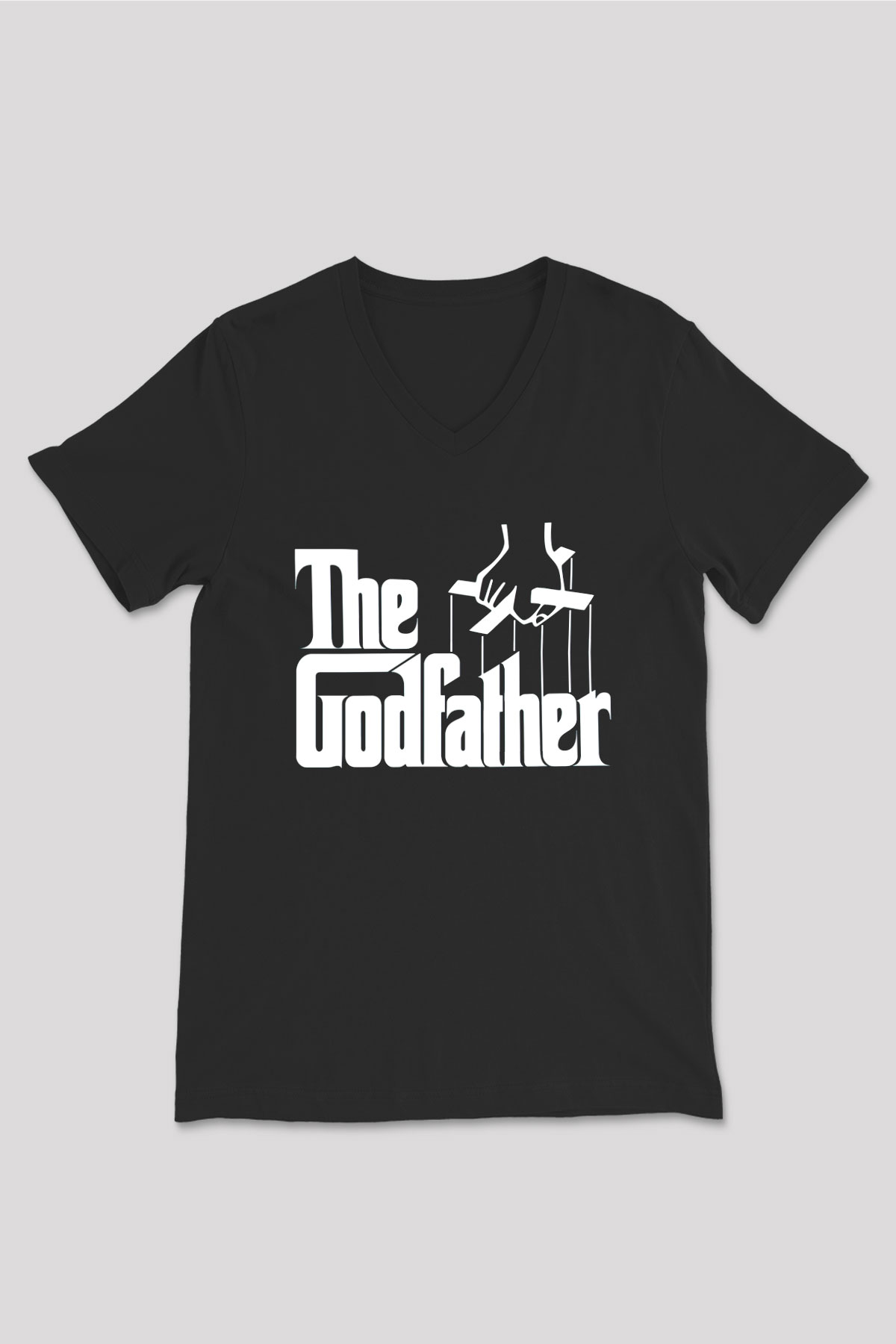 Godfather Siyah Unisex V Yaka Tişört T-Shirt
