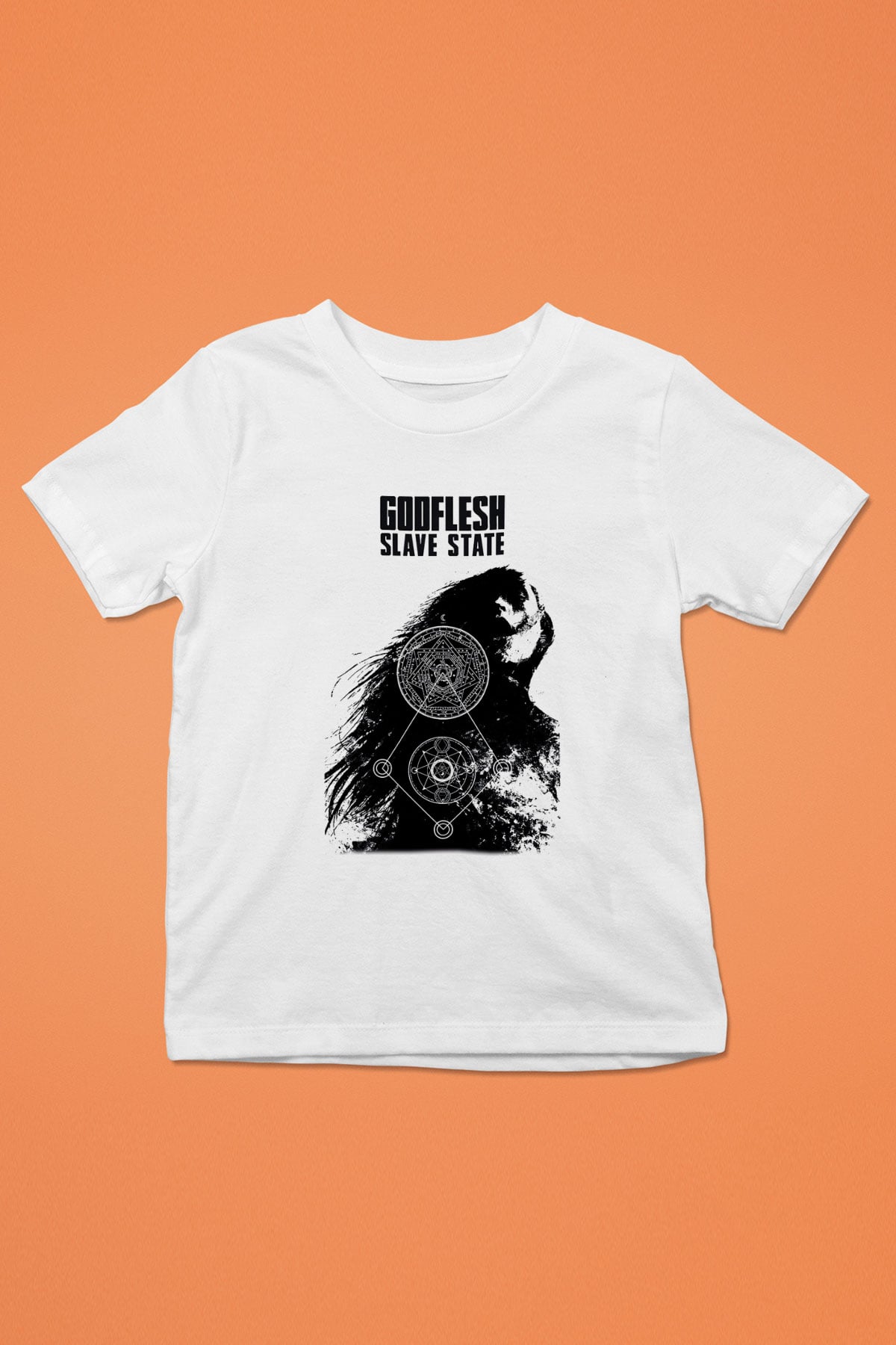 Godflesh Baskılı Beyaz Unisex Çocuk Tişört
