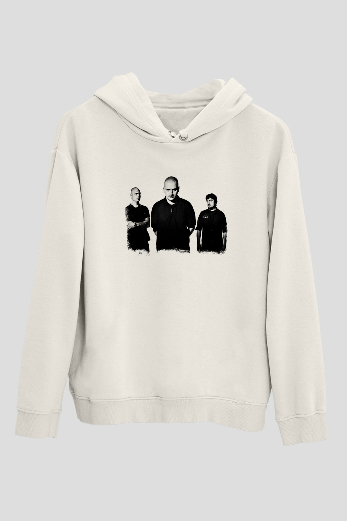 Godflesh Baskılı Unisex Beyaz Hoodie