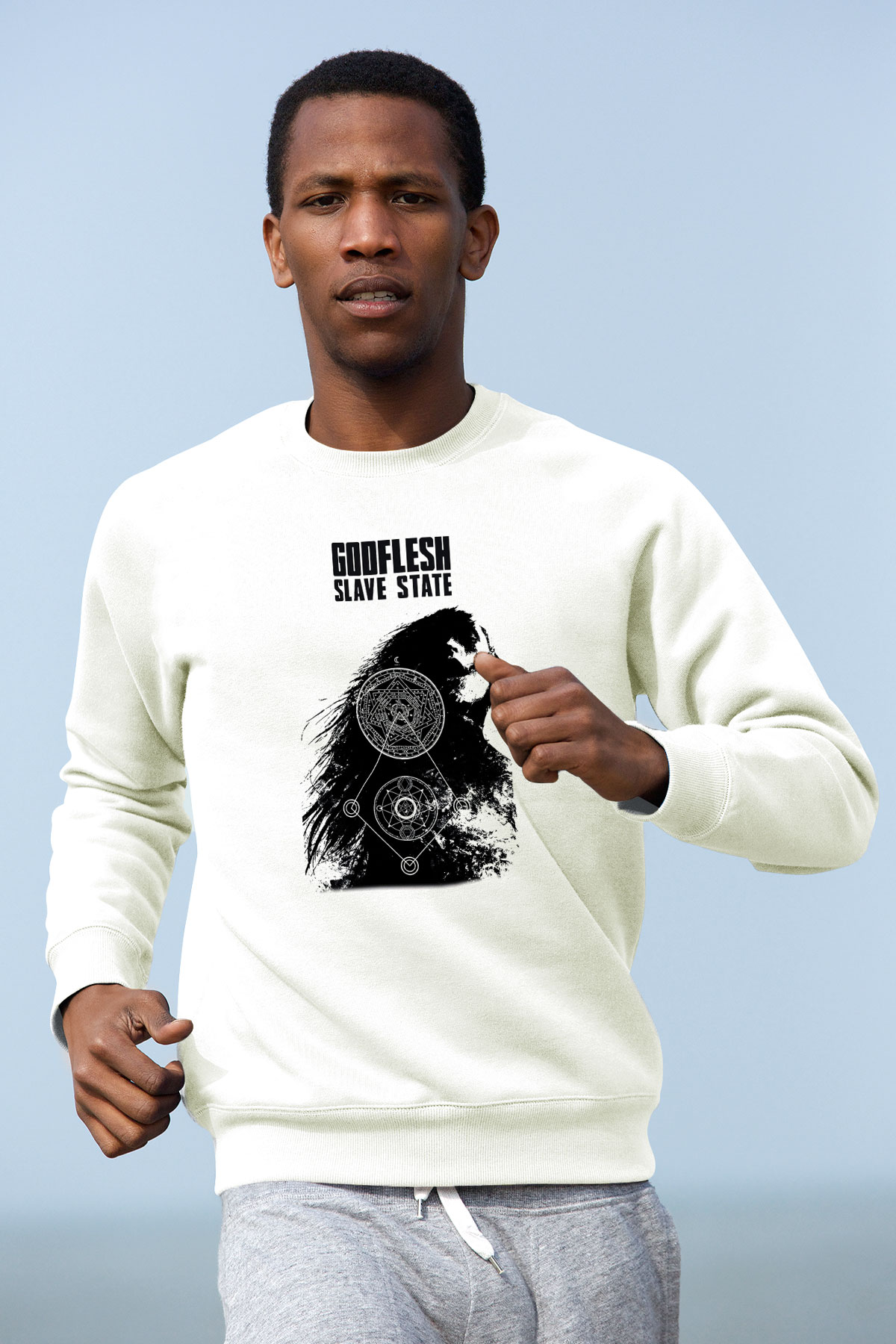 Godflesh Beyaz Unisex Sweatshirt