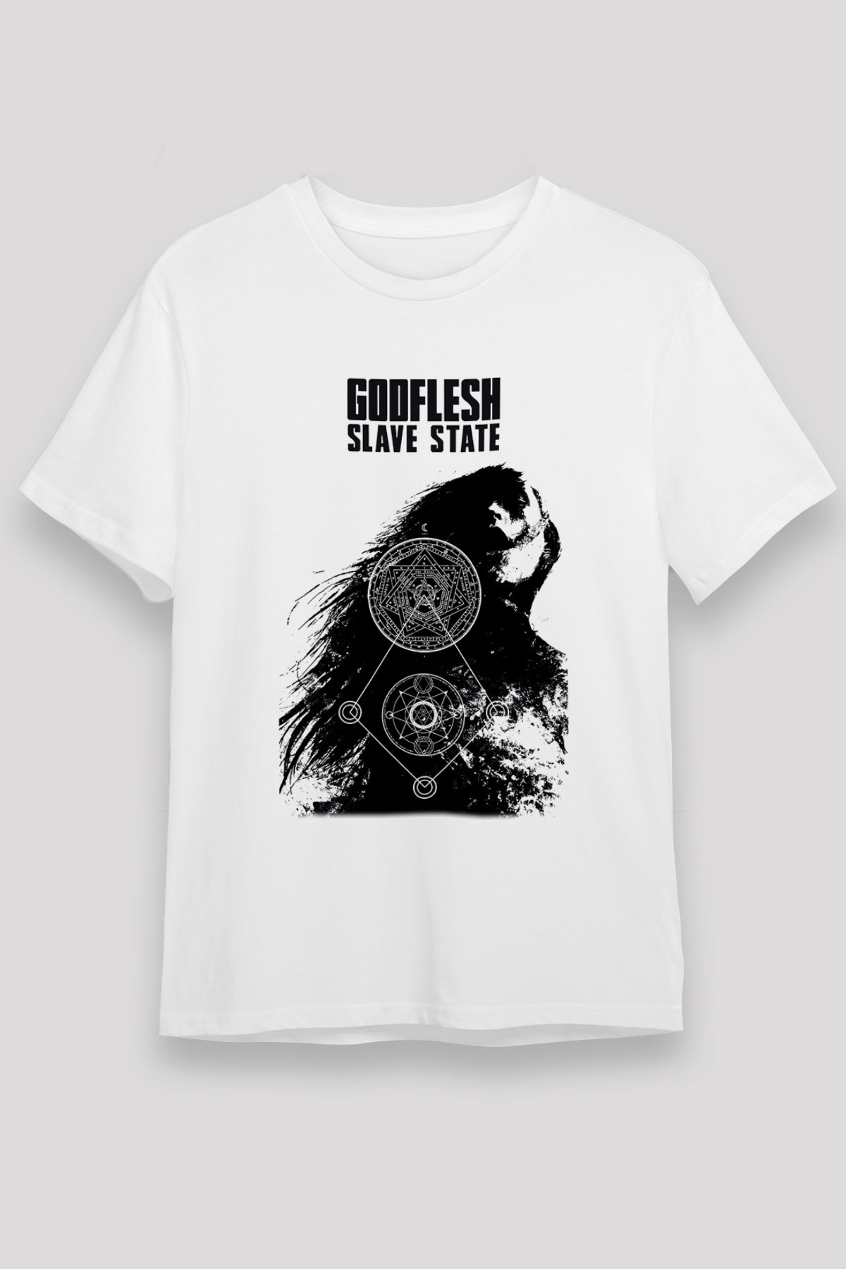 Godflesh Beyaz Unisex Tişört T-Shirt - TişörtFabrikası