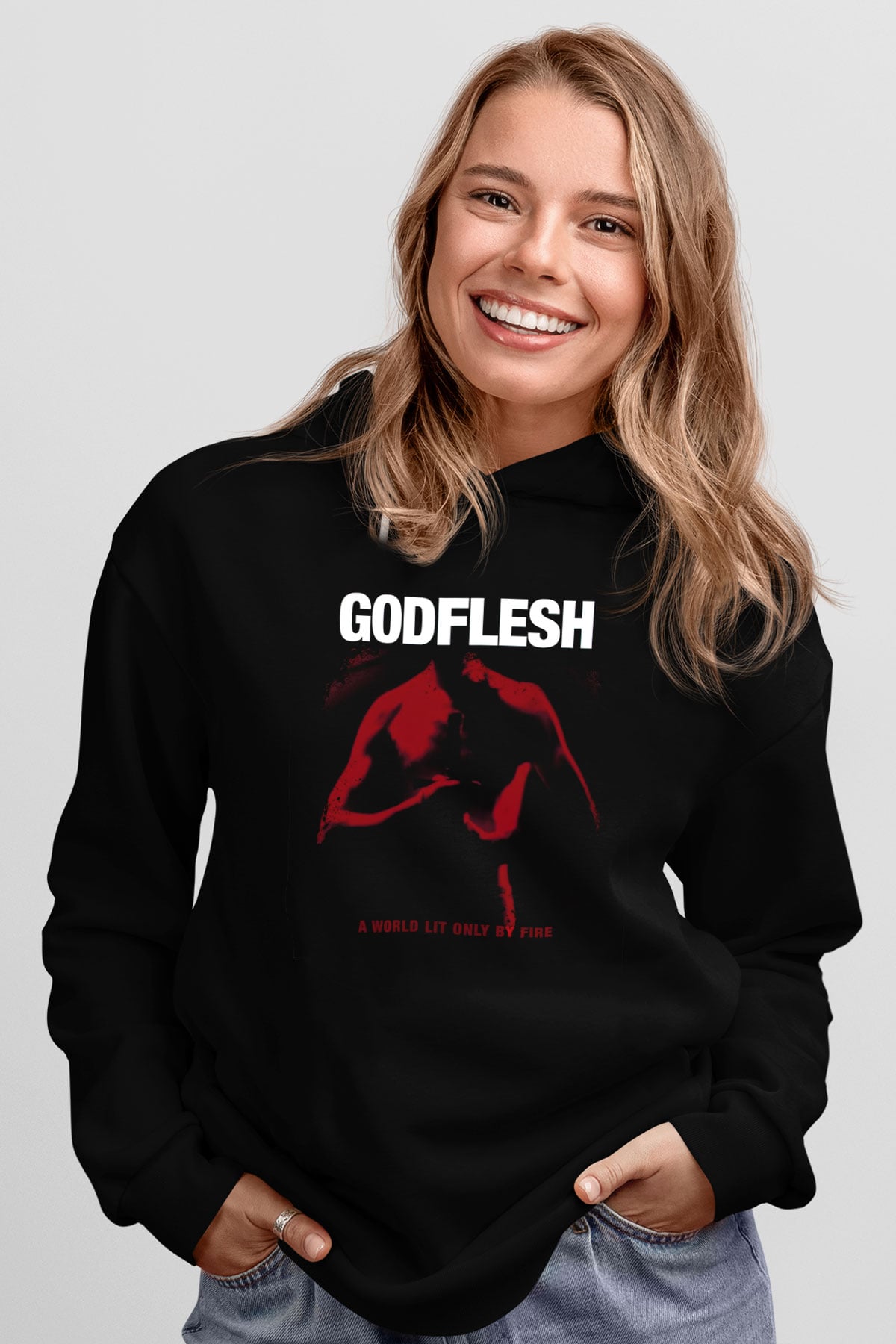 Godflesh Siyah Unisex Kapüşonlu Sweatshirt