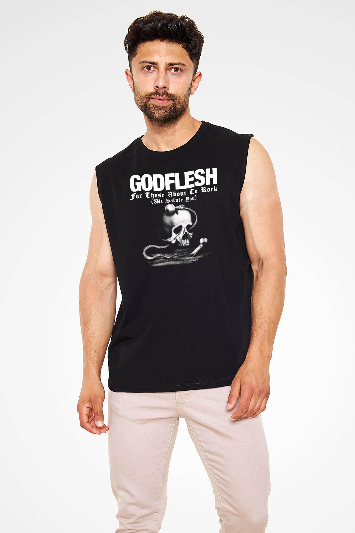 Godflesh Siyah Unisex Kolsuz Tişört