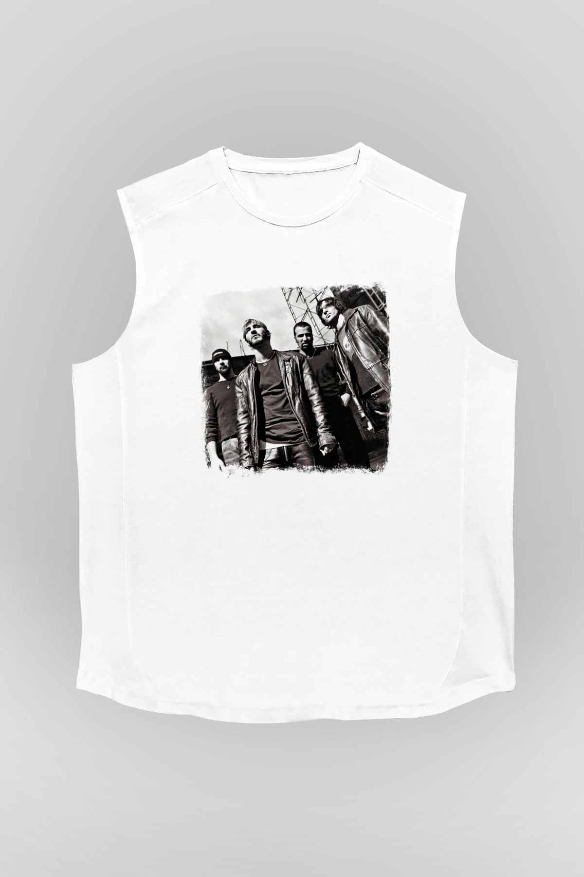 Godsmack Baskılı Unisex Beyaz Kolsuz Tişört