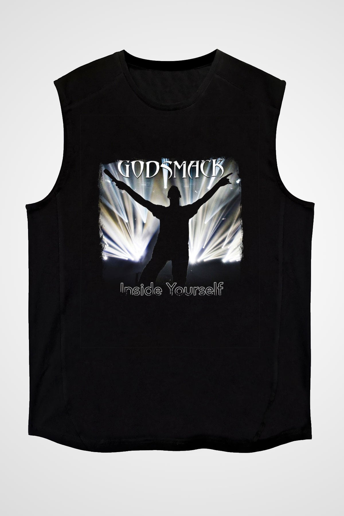 Godsmack Baskılı Unisex Siyah Kolsuz Tişört