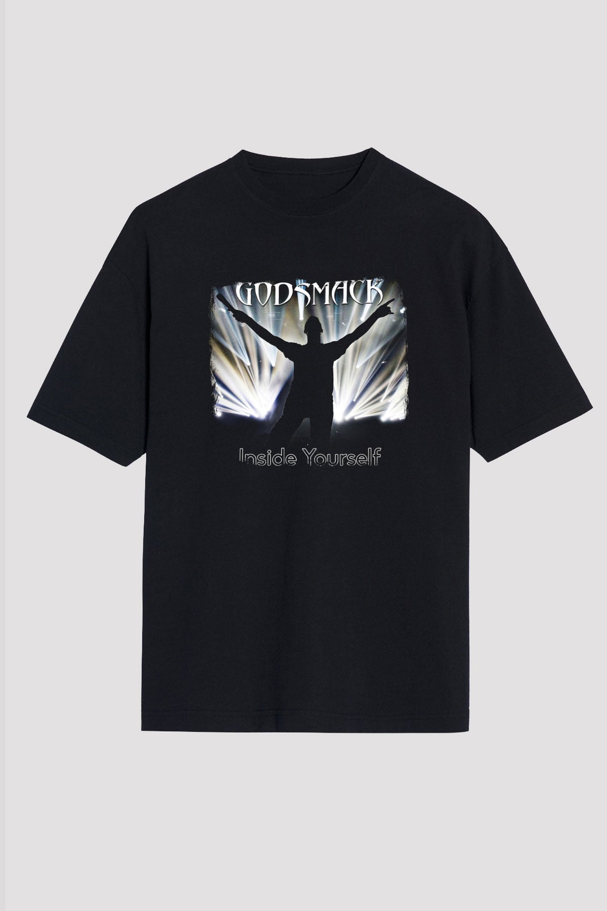 Godsmack Baskılı Unisex Siyah Oversize Tişört