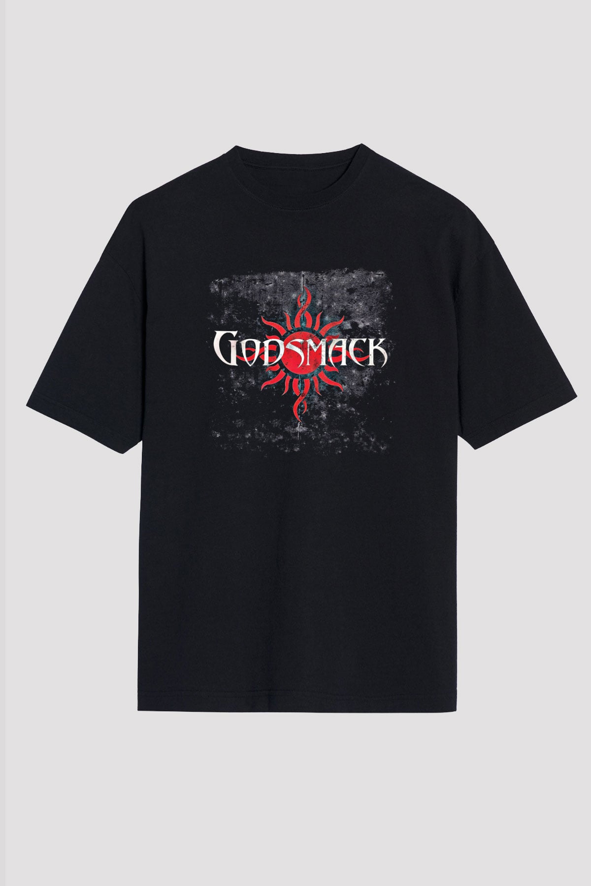 Godsmack Baskılı Unisex Siyah Oversize Tişört