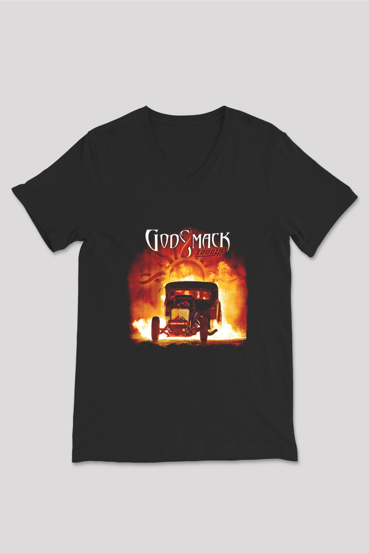 Godsmack Baskılı Unisex Siyah V Yaka Tişört