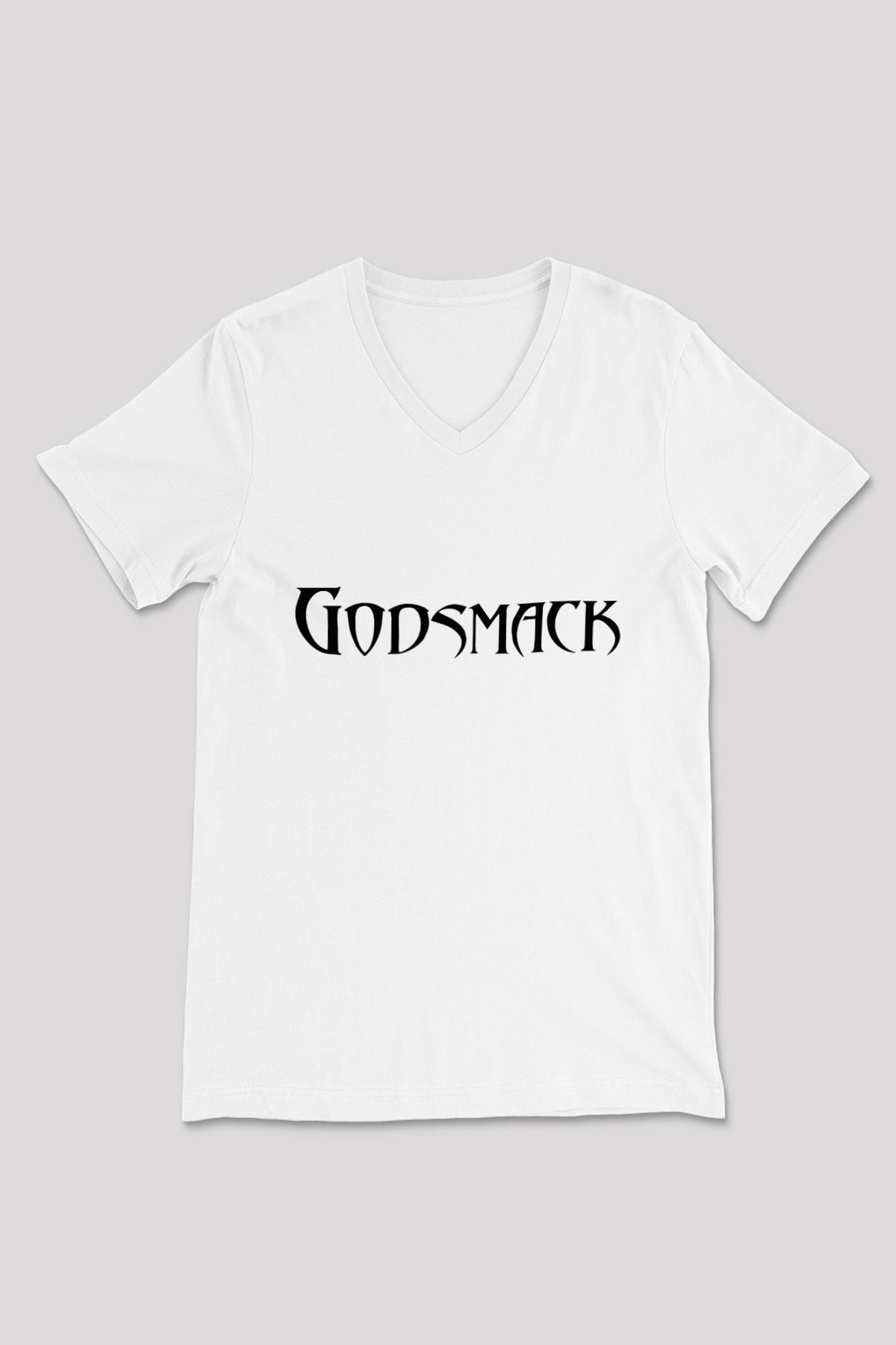 Godsmack Beyaz Unisex V Yaka Tişört T-Shirt
