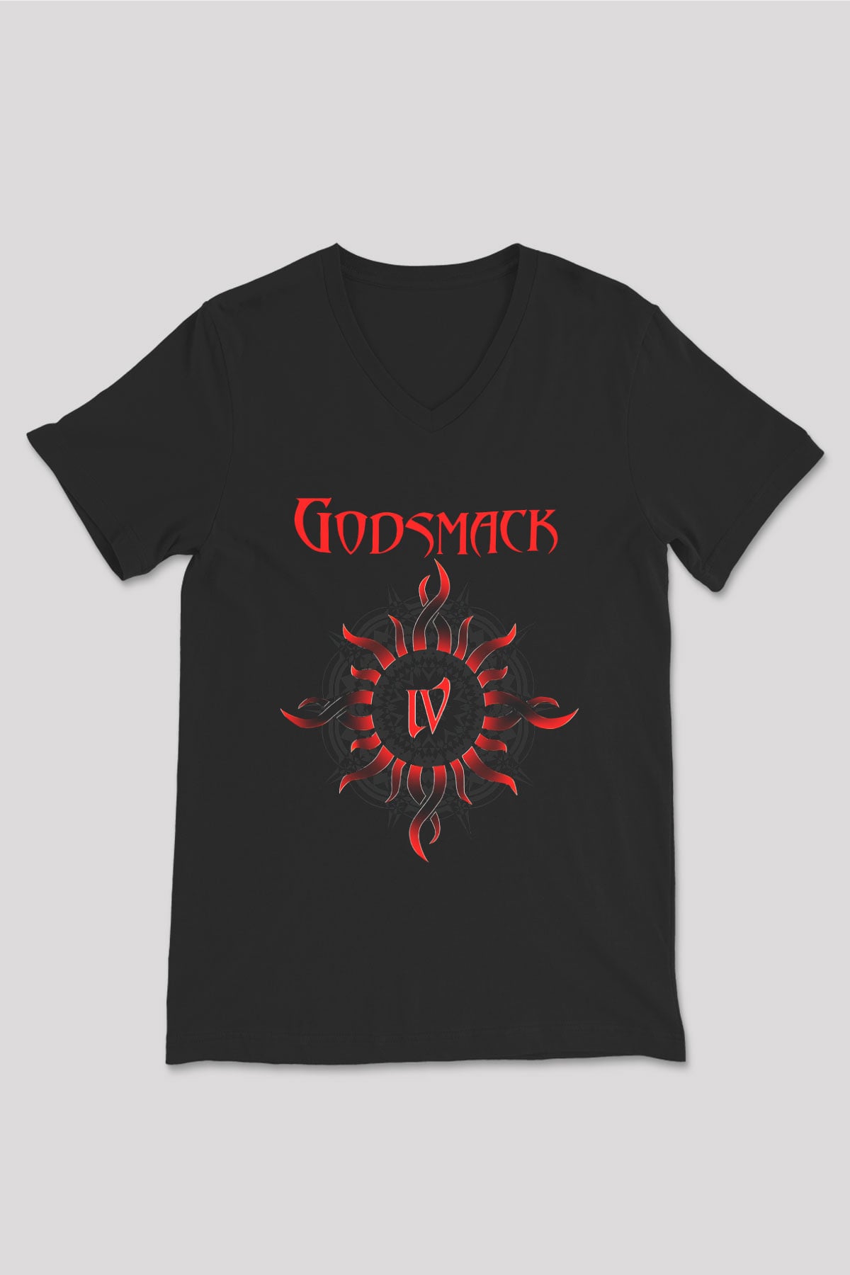 Godsmack Siyah Unisex V Yaka Tişört T-Shirt