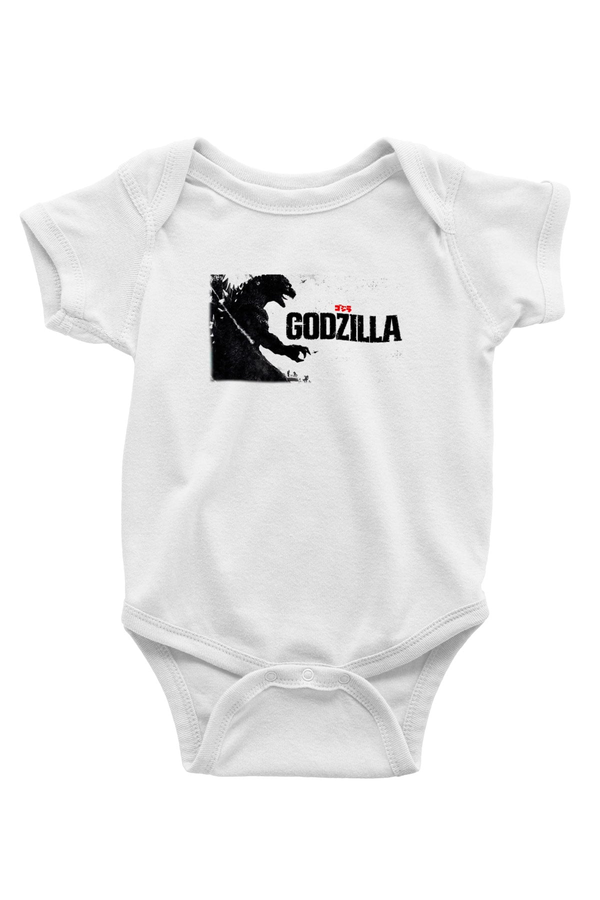 Godzilla Baskılı Beyaz Unisex Bebek Body - Zıbın