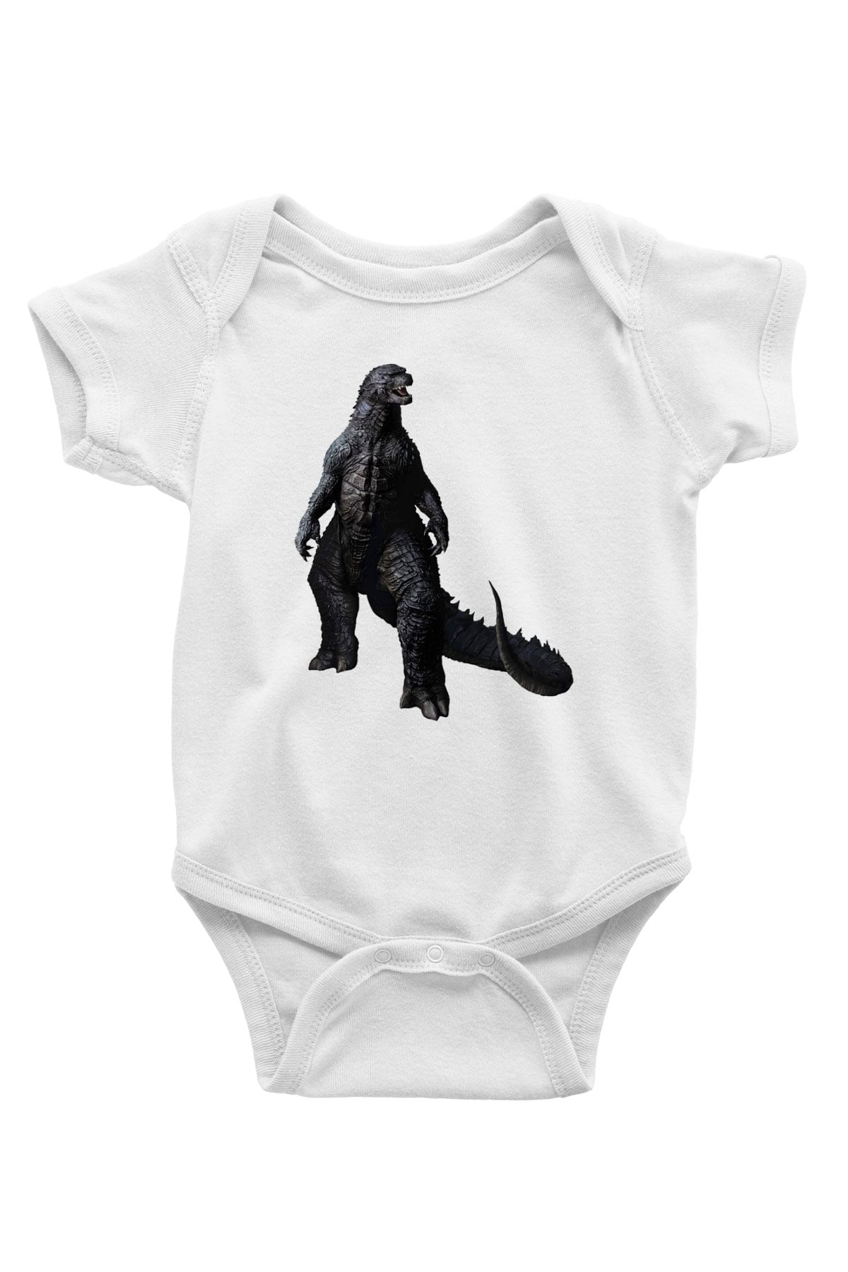 Godzilla Baskılı Beyaz Unisex Bebek Body - Zıbın